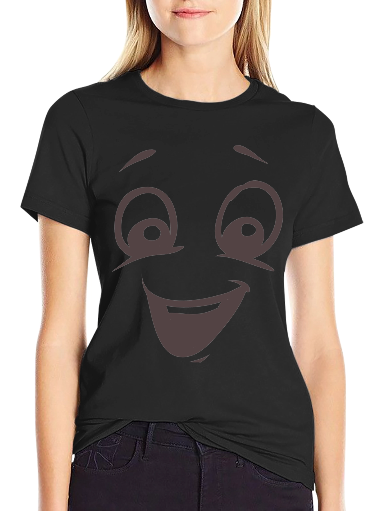 Funny Cartoon Face T-Shirt - Expressive Graphic Tee