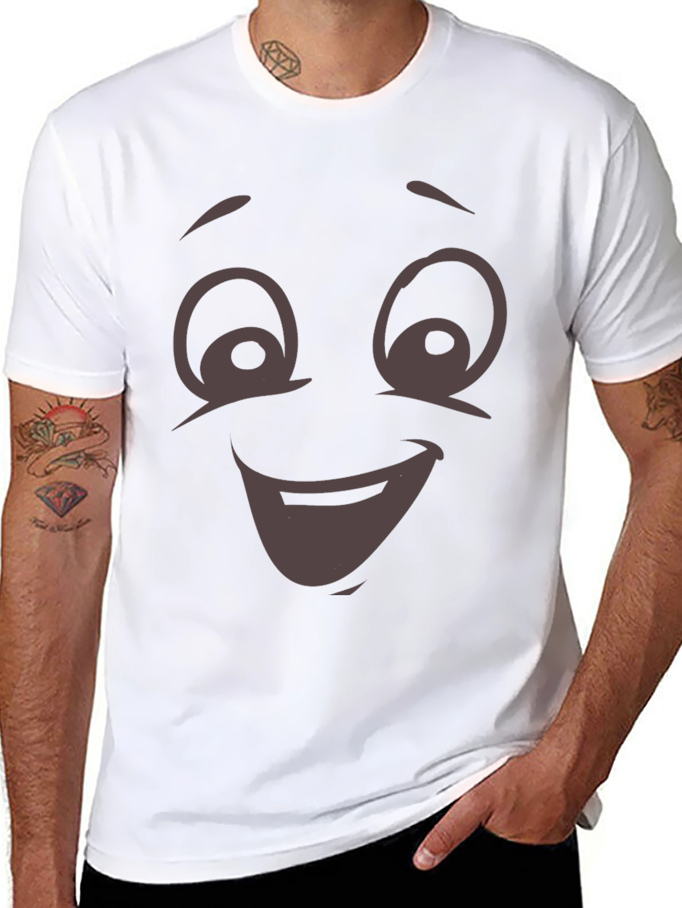 Funny Cartoon Face T-Shirt - Expressive Graphic Tee