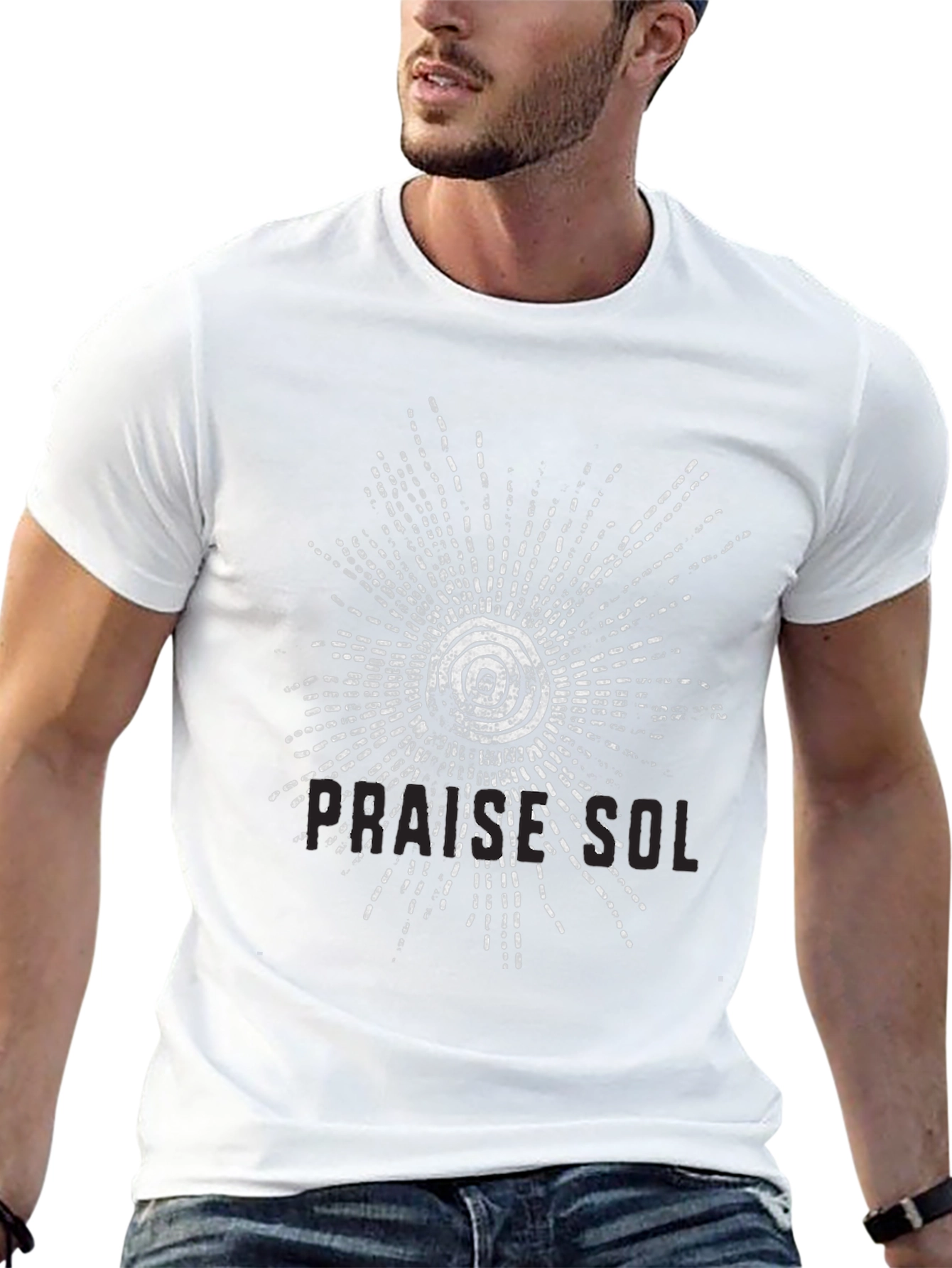 Abstract Sunburst Graphic Black T-Shirt