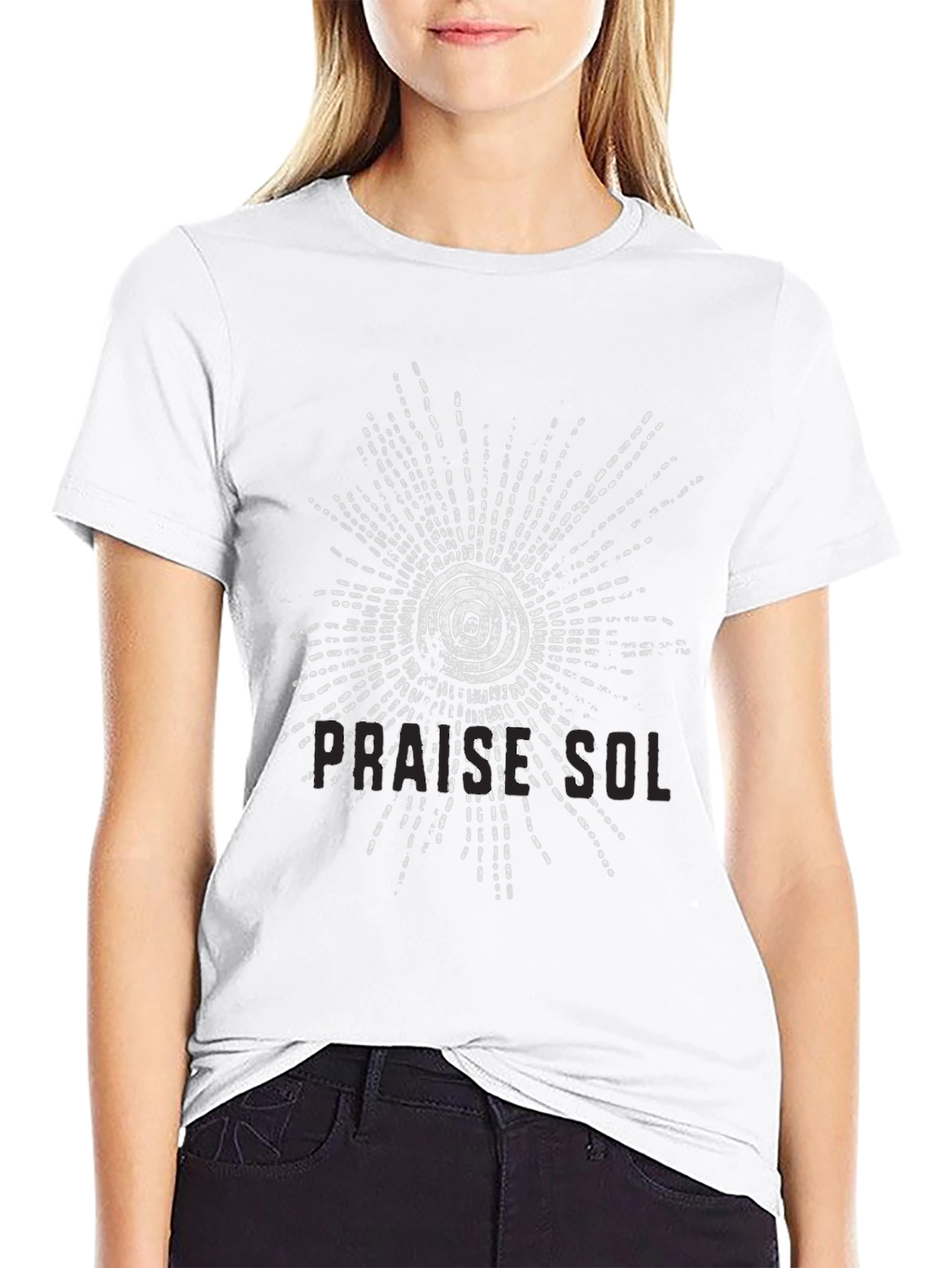 Abstract Sunburst Graphic Black T-Shirt