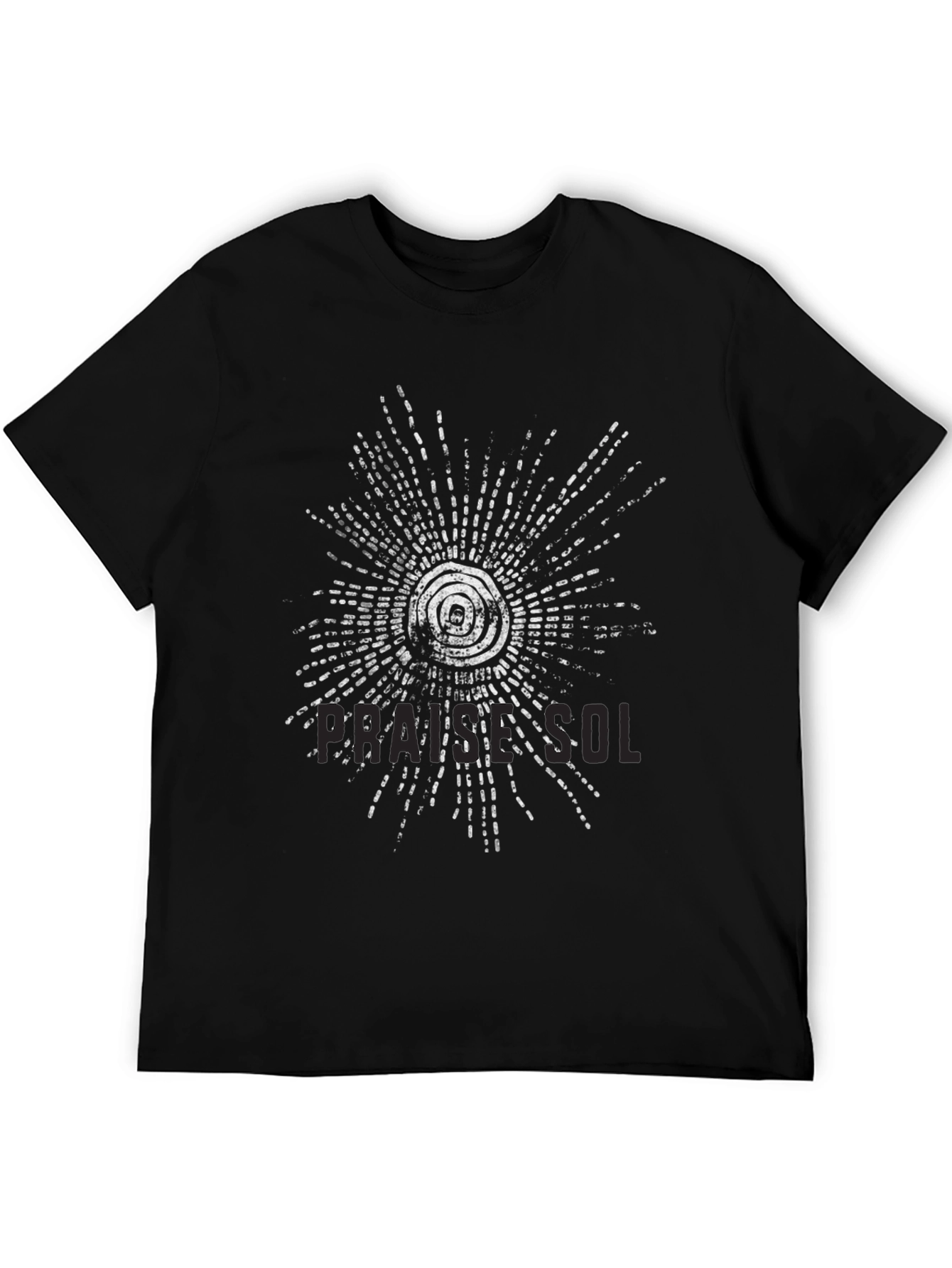 Abstract Sunburst Graphic Black T-Shirt