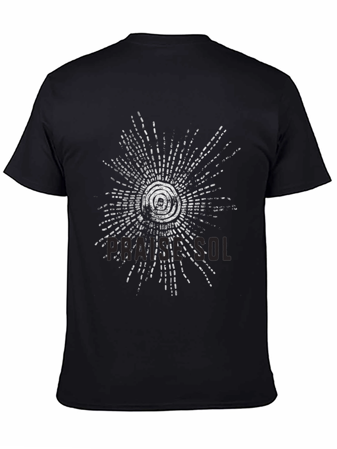 Abstract Sunburst Graphic Black T-Shirt