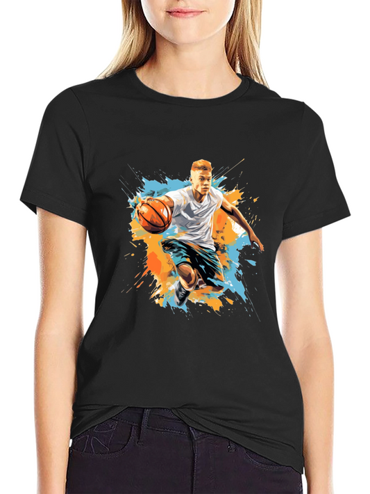 Basketball Player Graphic Tee - Trendy Sportswear