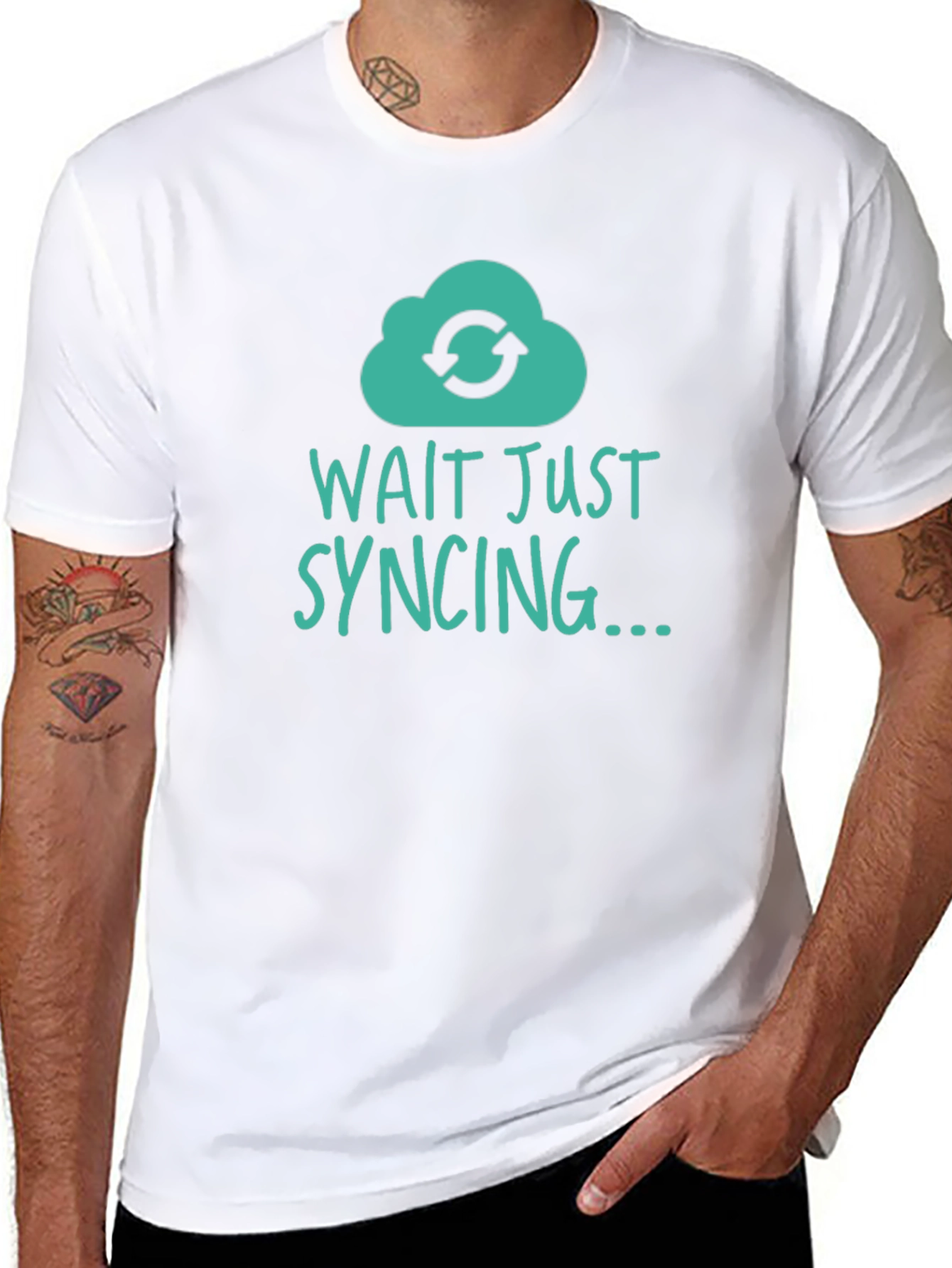 Wait Just Syncing T-Shirt - Tech Humor Tee