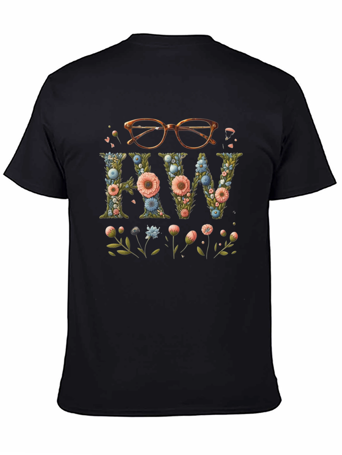 Floral HW Initial Tee - Elegant & Stylish