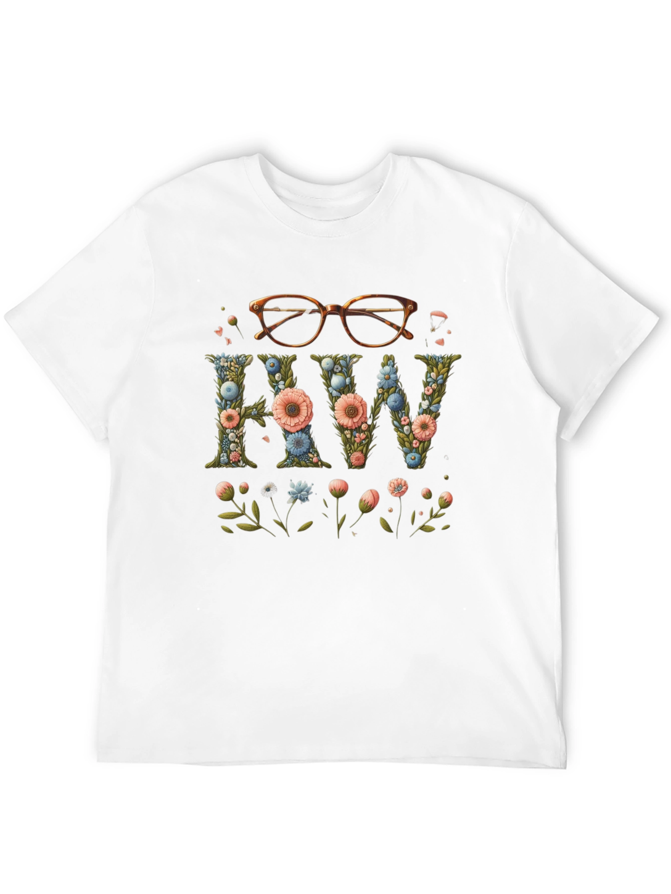 Floral HW Initial Tee - Elegant & Stylish