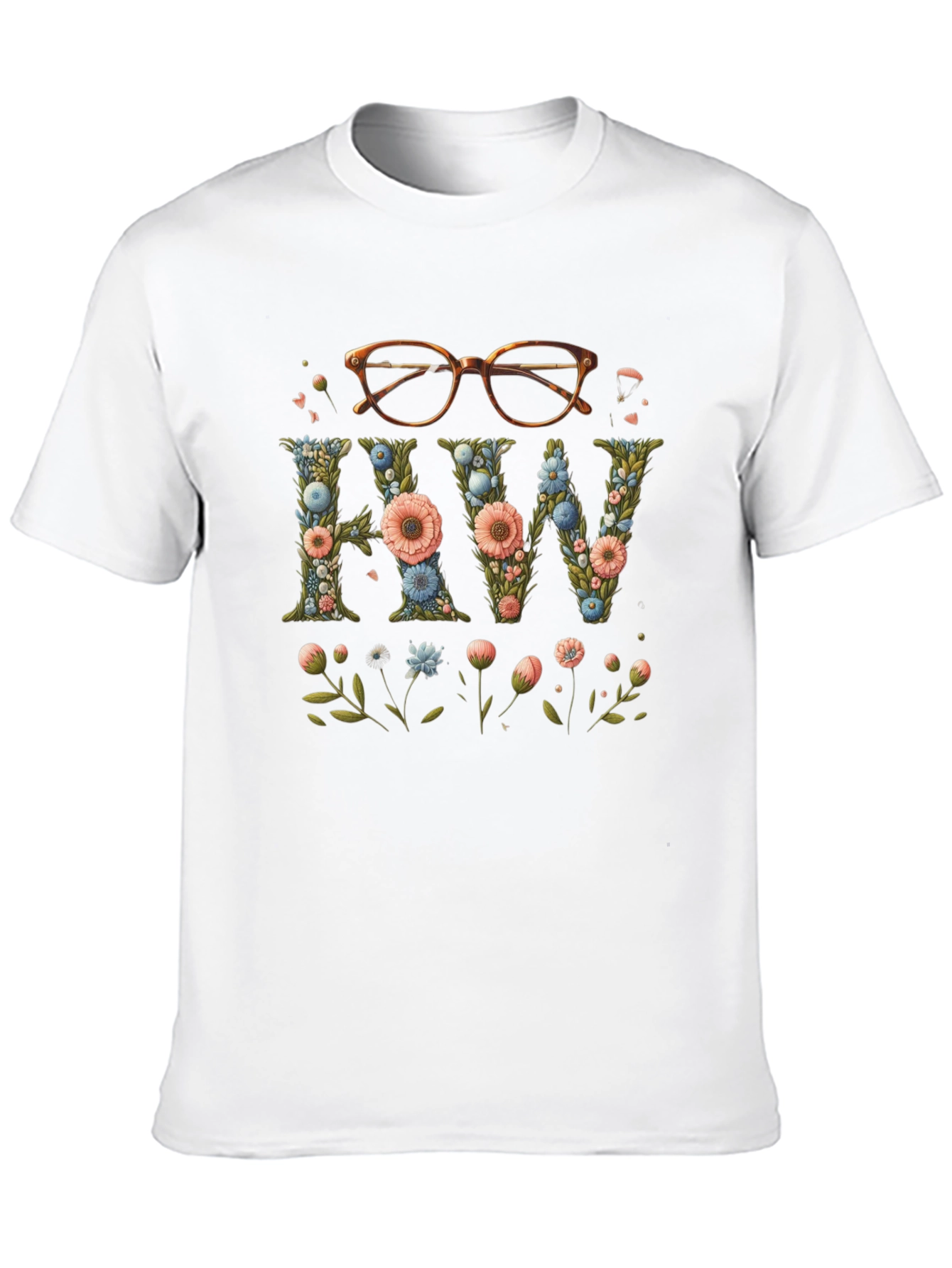 Floral HW Initial Tee - Elegant & Stylish