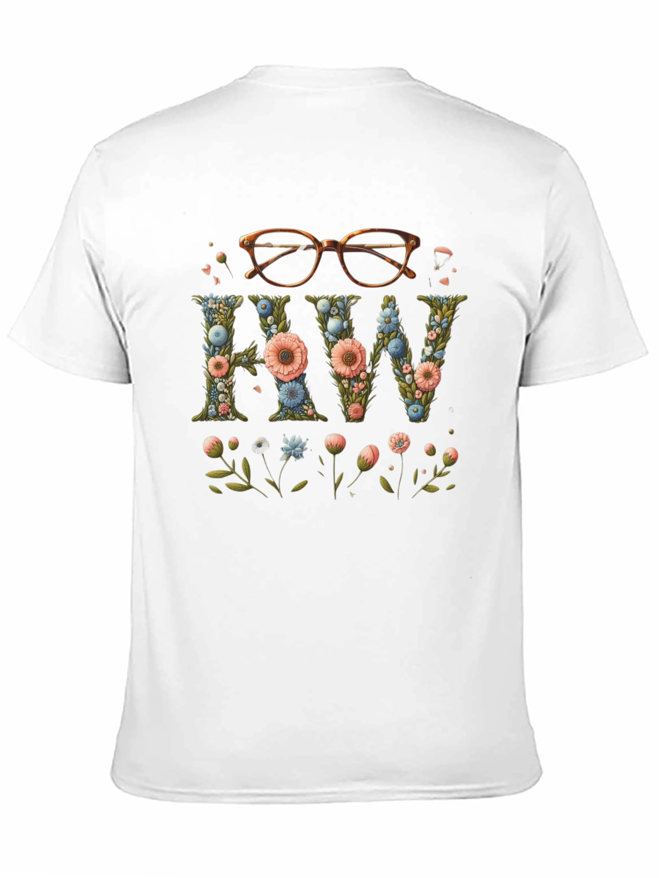 Floral HW Initial Tee - Elegant & Stylish