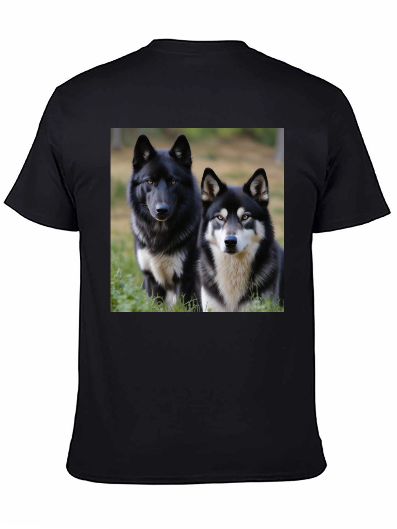 Wolf Duo Graphic Tee - Unisex Black T-Shirt