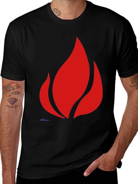Bold Flame Graphic Black T-Shirt