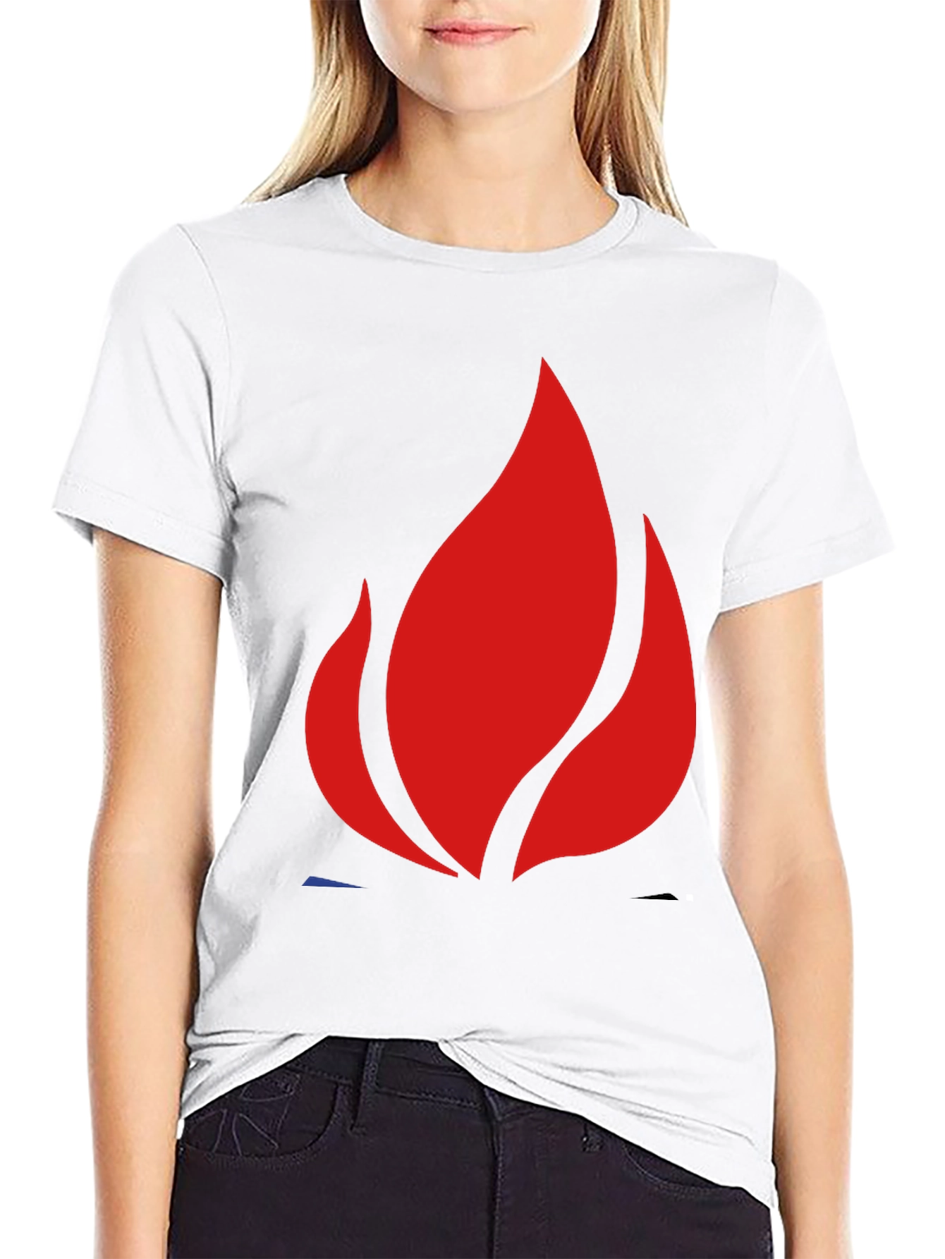 Bold Flame Graphic Black T-Shirt