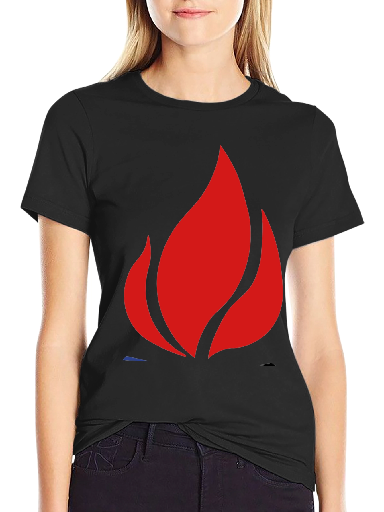 Bold Flame Graphic Black T-Shirt