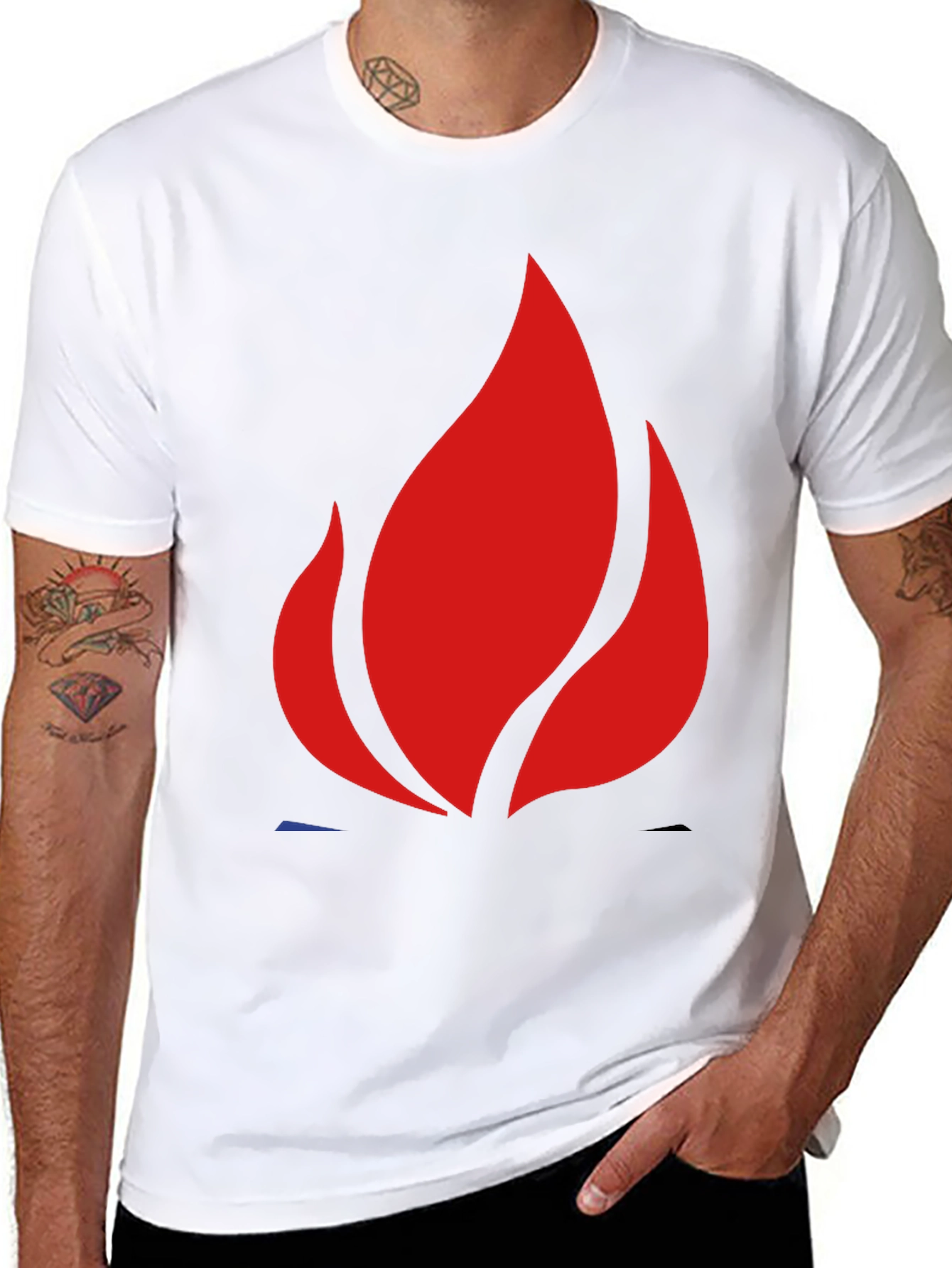 Bold Flame Graphic Black T-Shirt