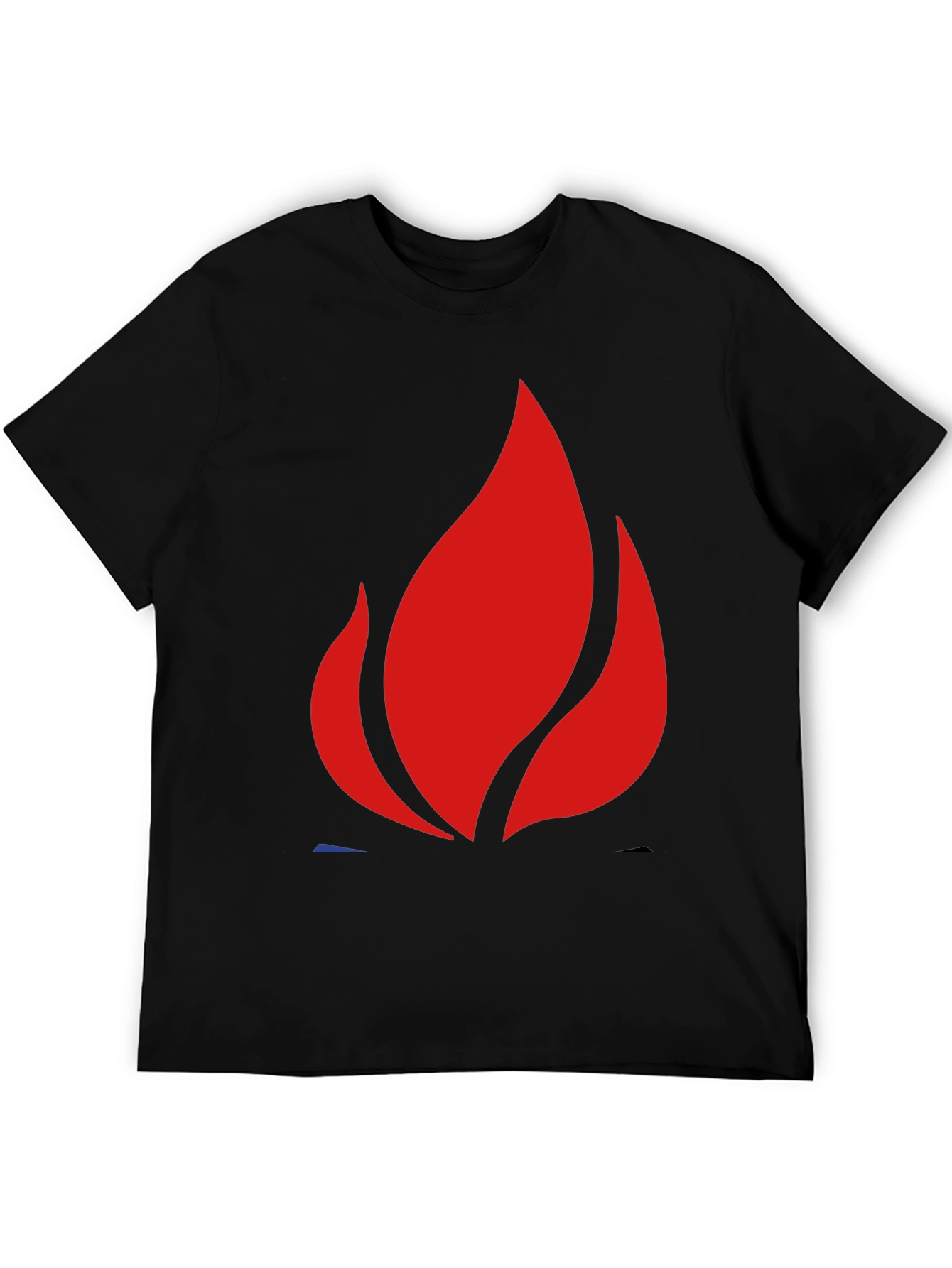 Bold Flame Graphic Black T-Shirt