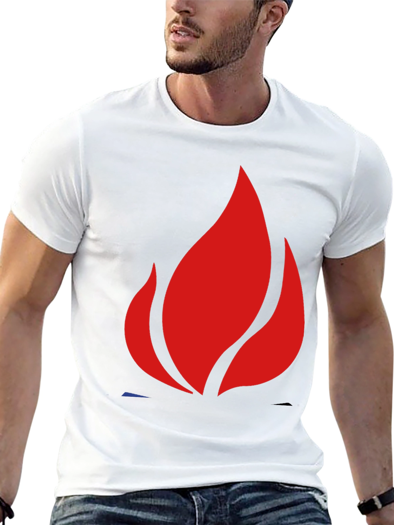Bold Flame Graphic Black T-Shirt