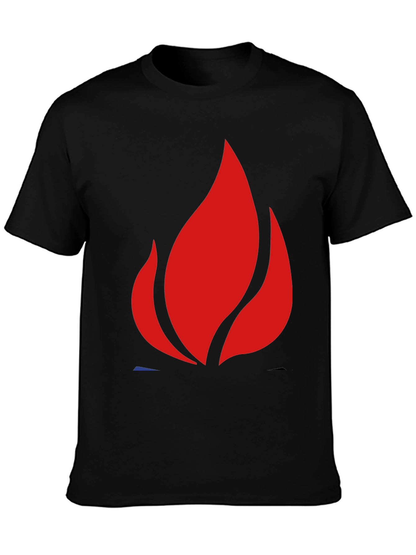 Bold Flame Graphic Black T-Shirt