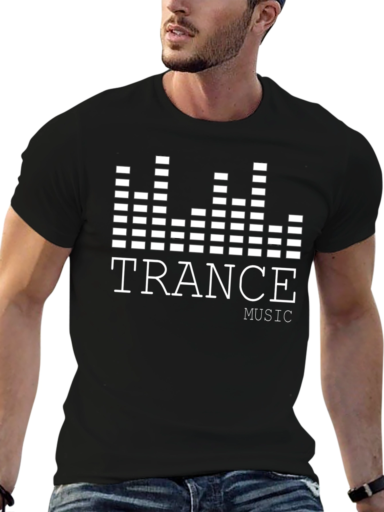 Trance Music Graphic Tee - Stylish Black Cotton T-Shirt