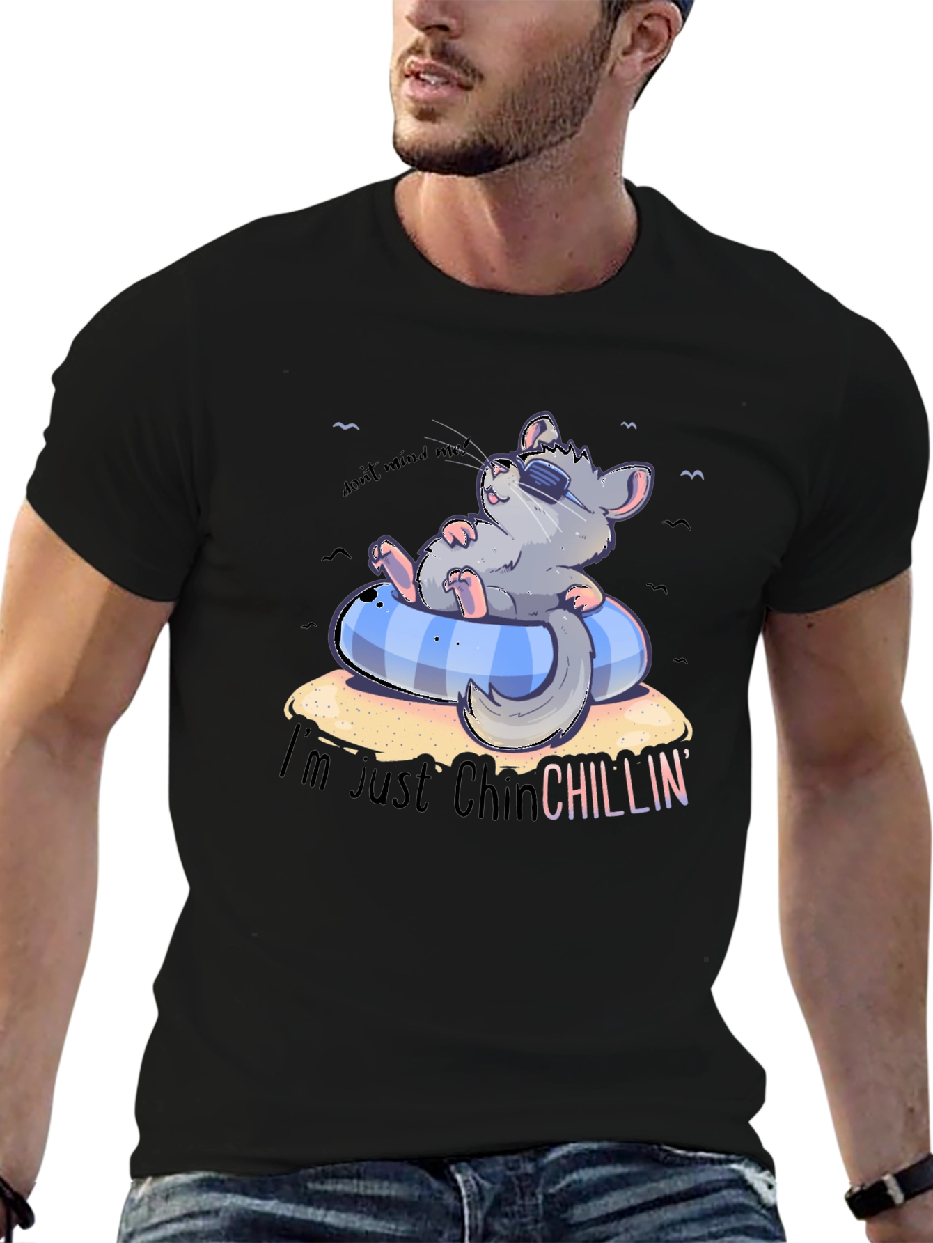Chinchilla Chillin Graphic Tee - Comfy Black T-Shirt
