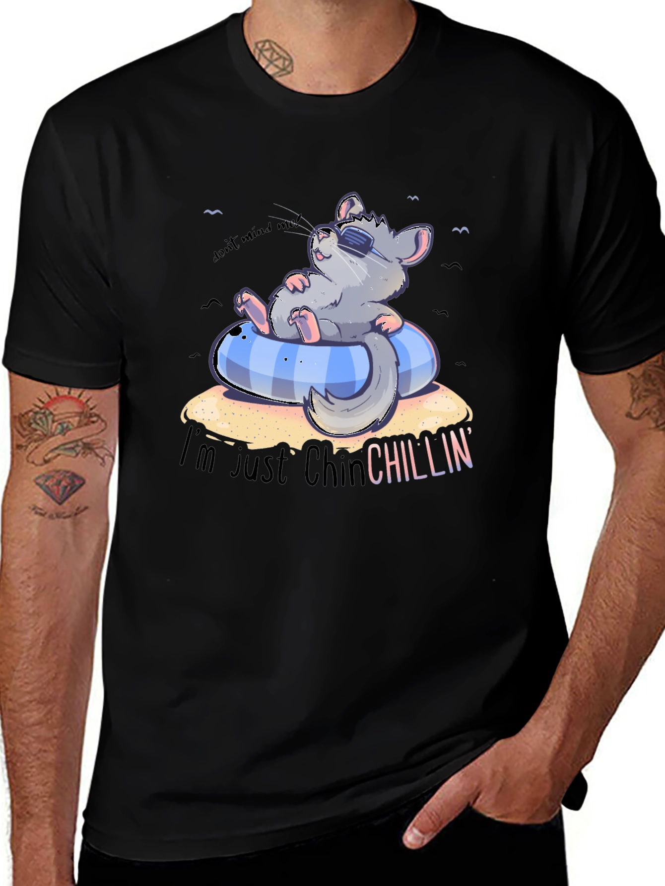 Chinchilla Chillin Graphic Tee - Comfy Black T-Shirt