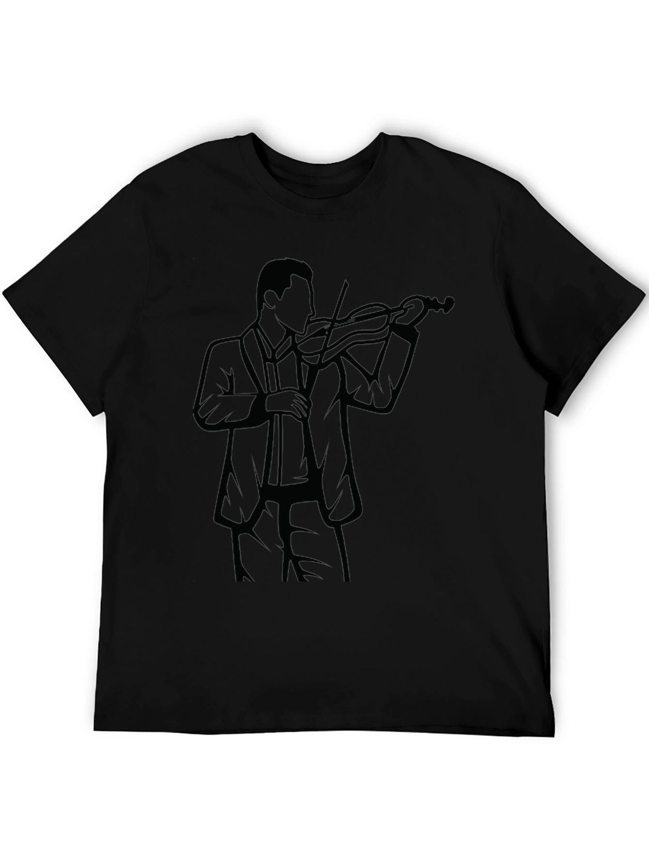 Violinist Silhouette Black T-Shirt