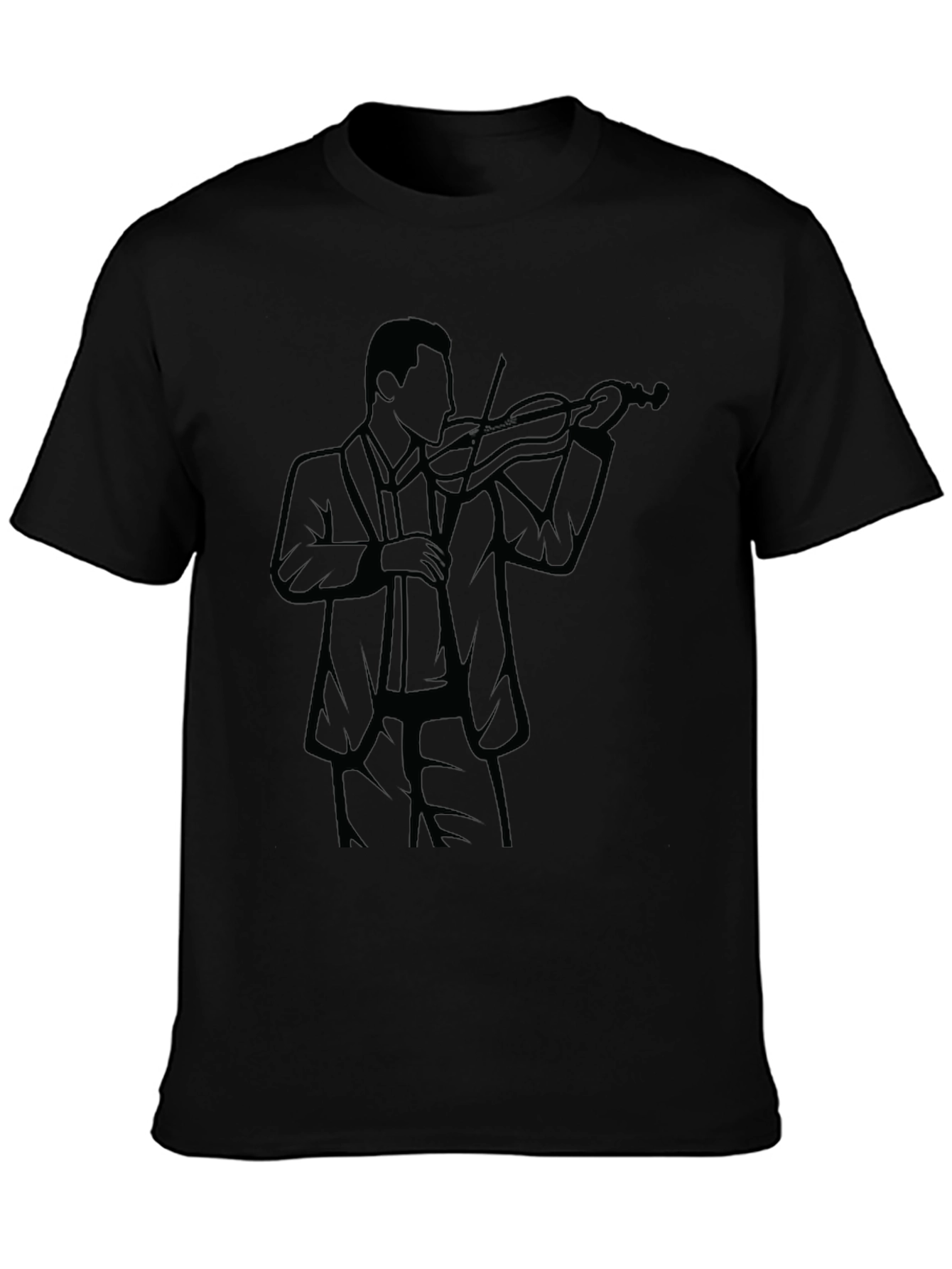 Violinist Silhouette Black T-Shirt