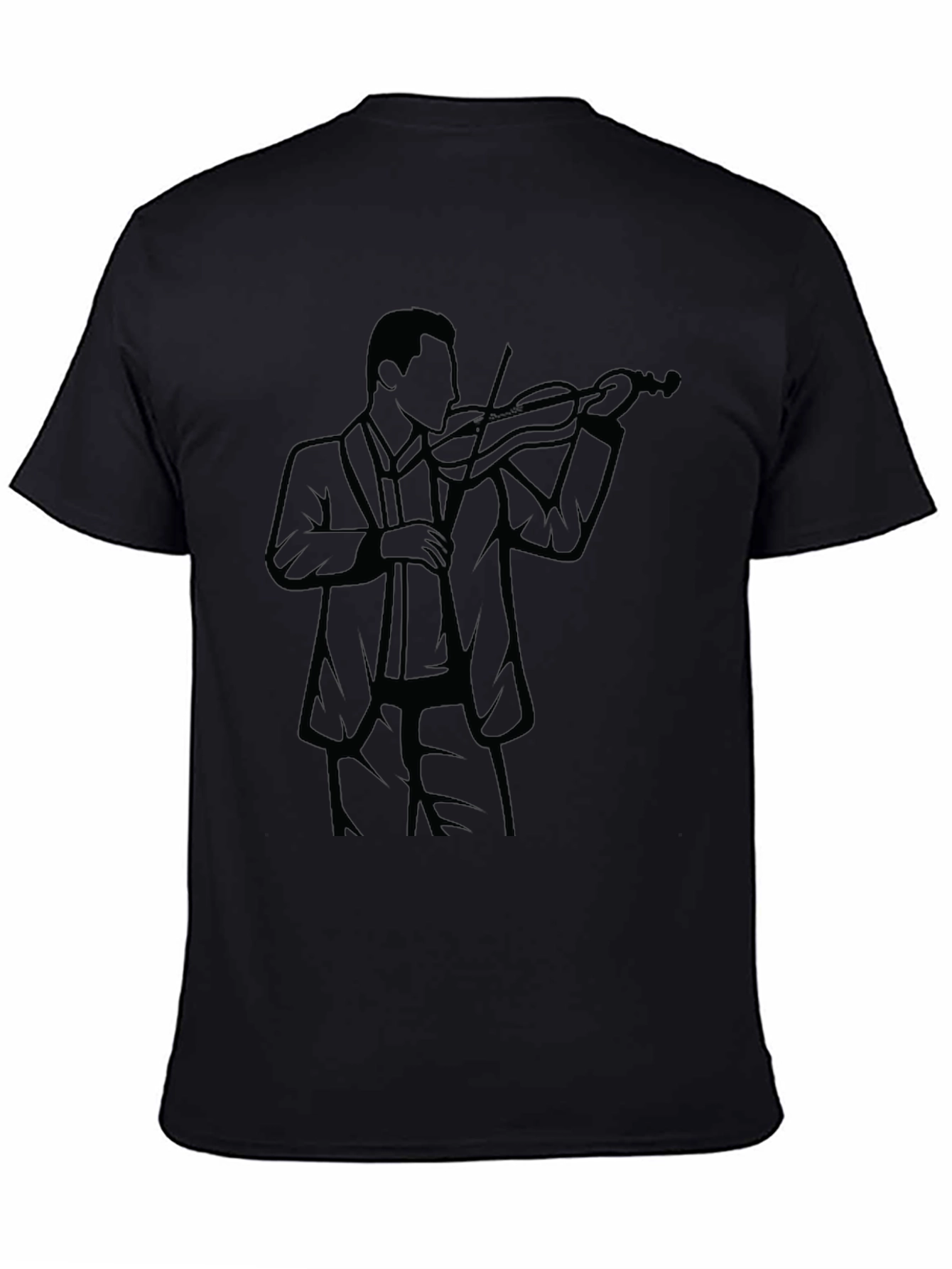 Violinist Silhouette Black T-Shirt