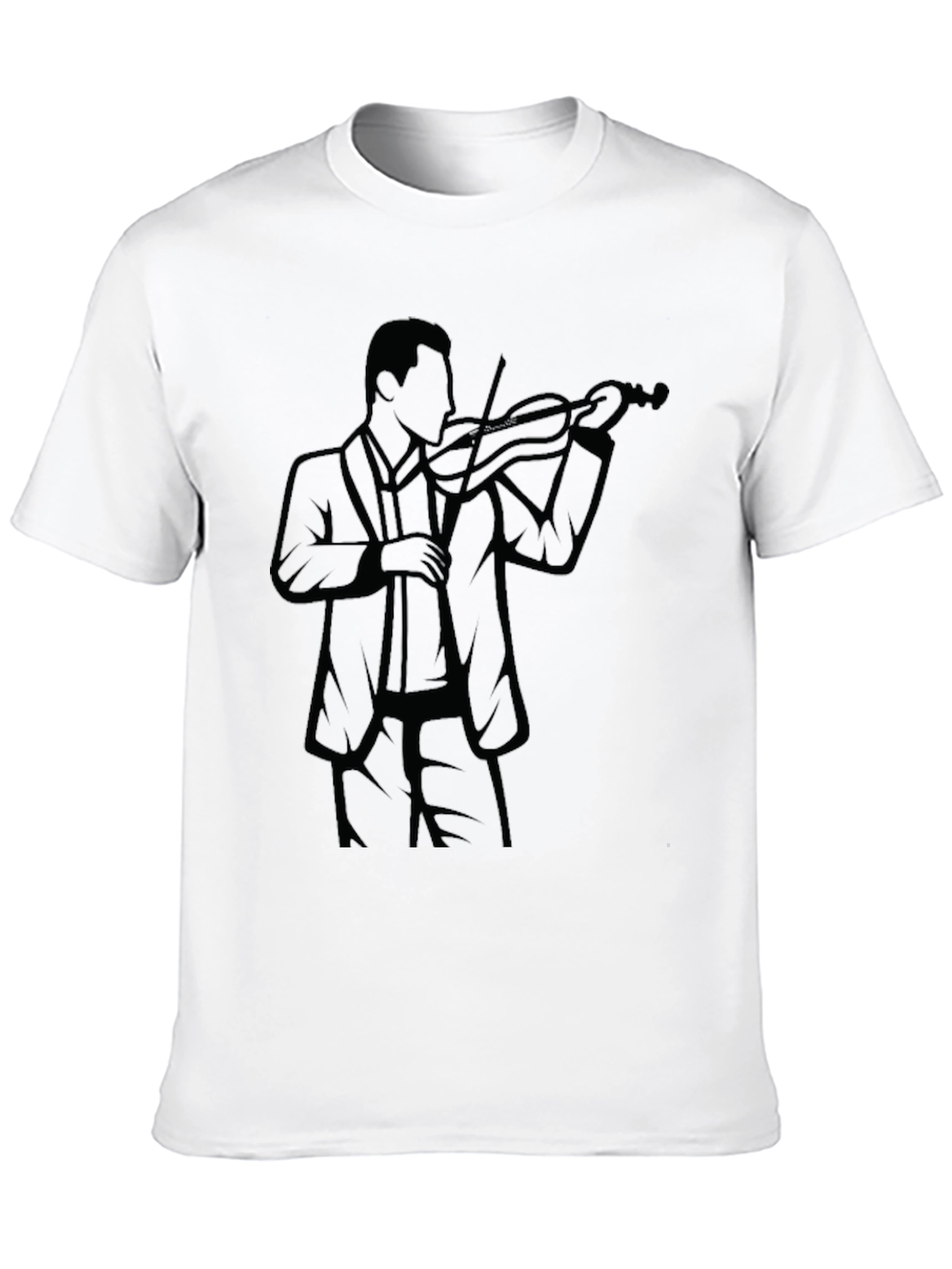 Violinist Silhouette Black T-Shirt