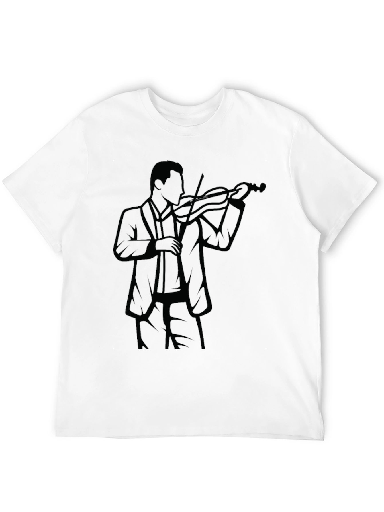 Violinist Silhouette Black T-Shirt