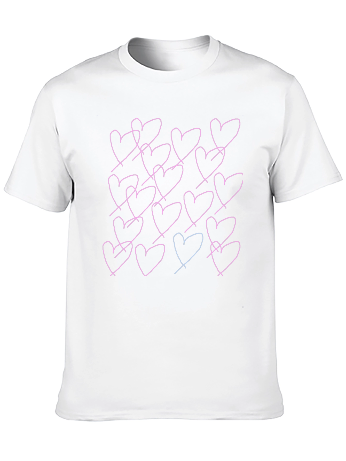 Heart Print Black T-Shirt - Casual Wear