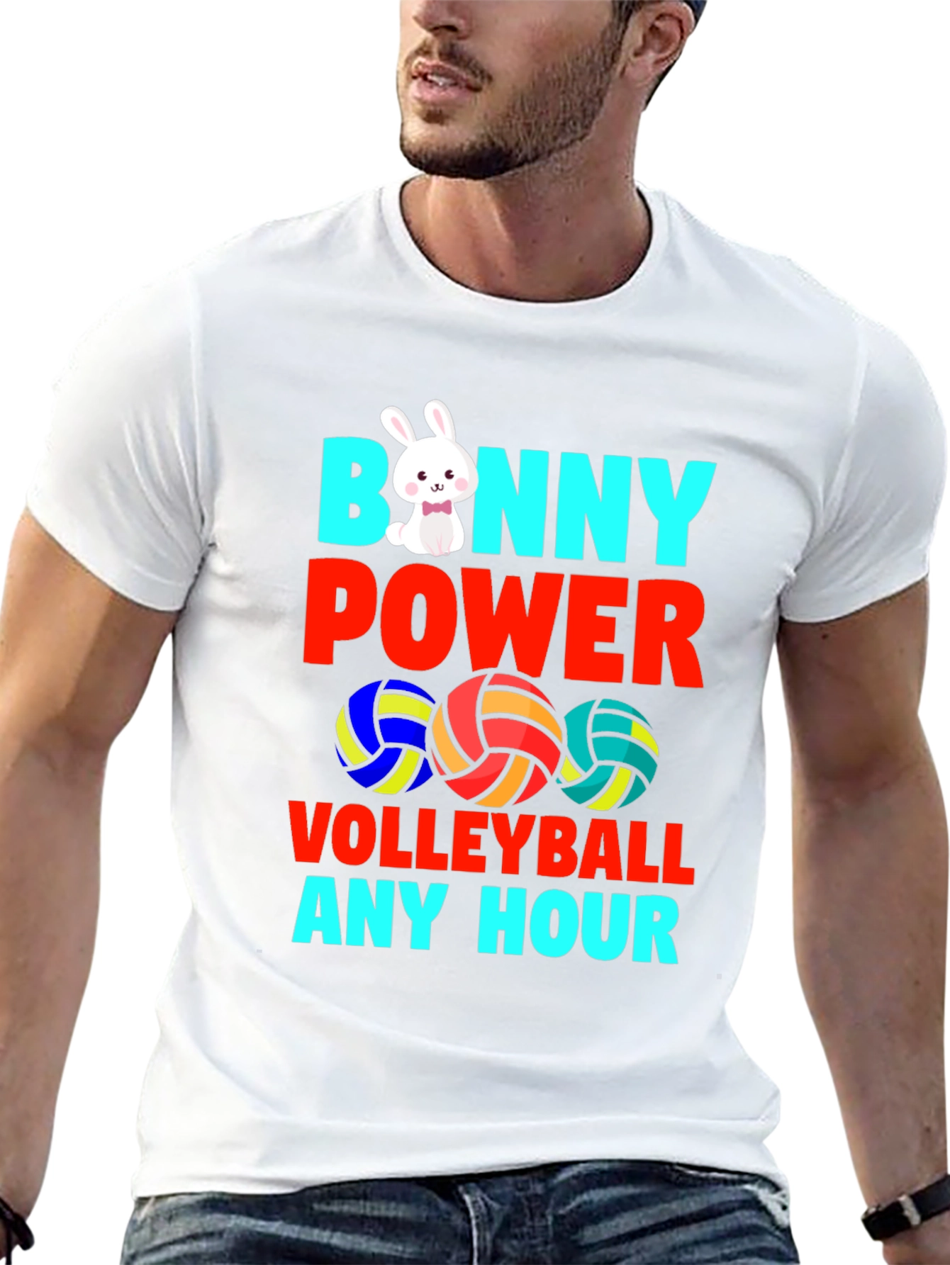 Bunny Power Volleyball Graphic Tee