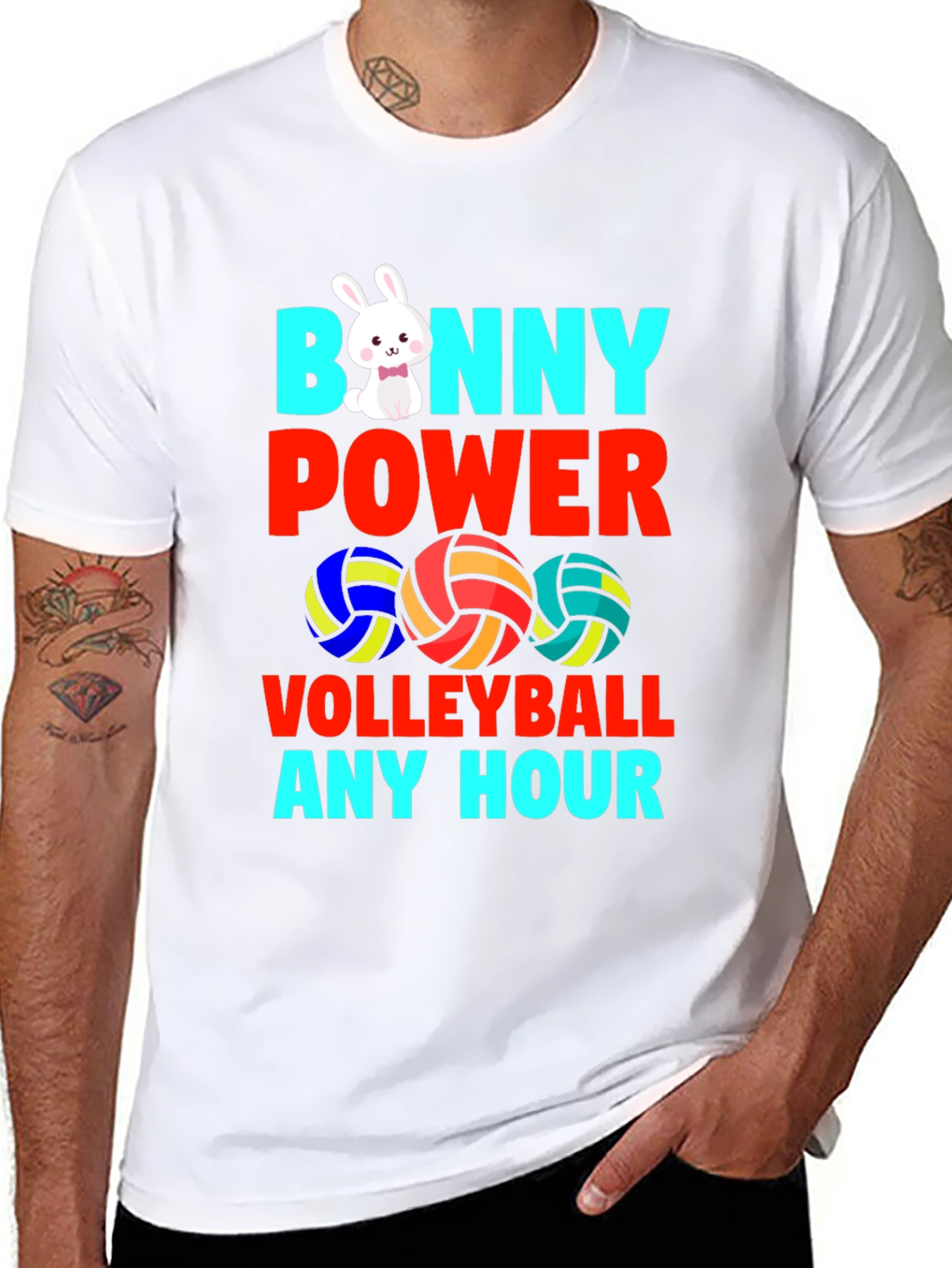 Bunny Power Volleyball Graphic Tee