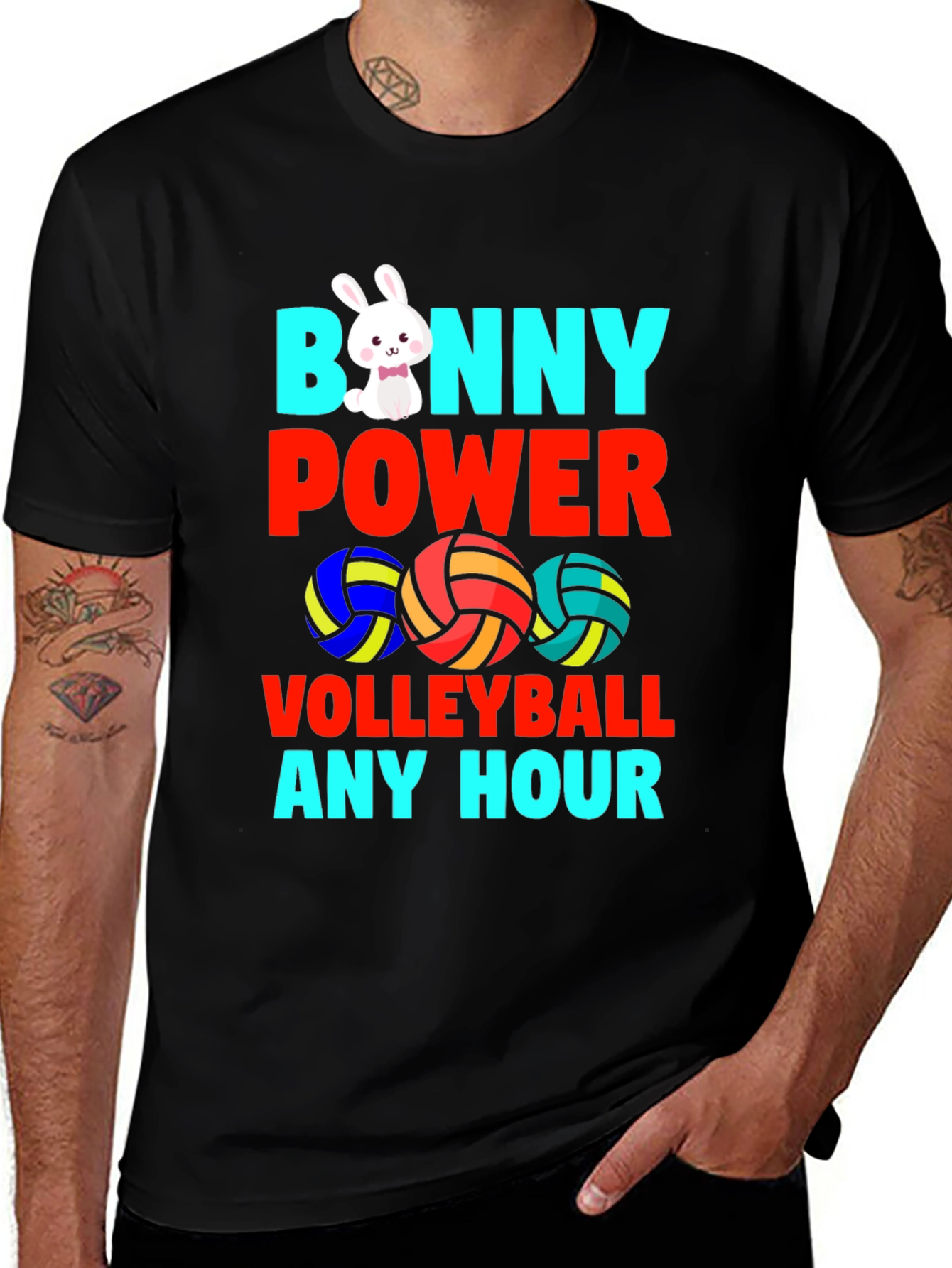 Bunny Power Volleyball Graphic Tee
