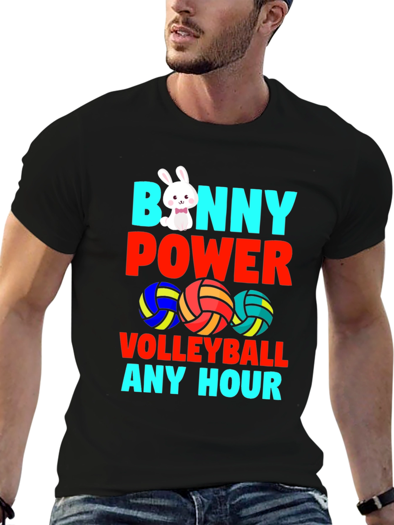 Bunny Power Volleyball Graphic Tee