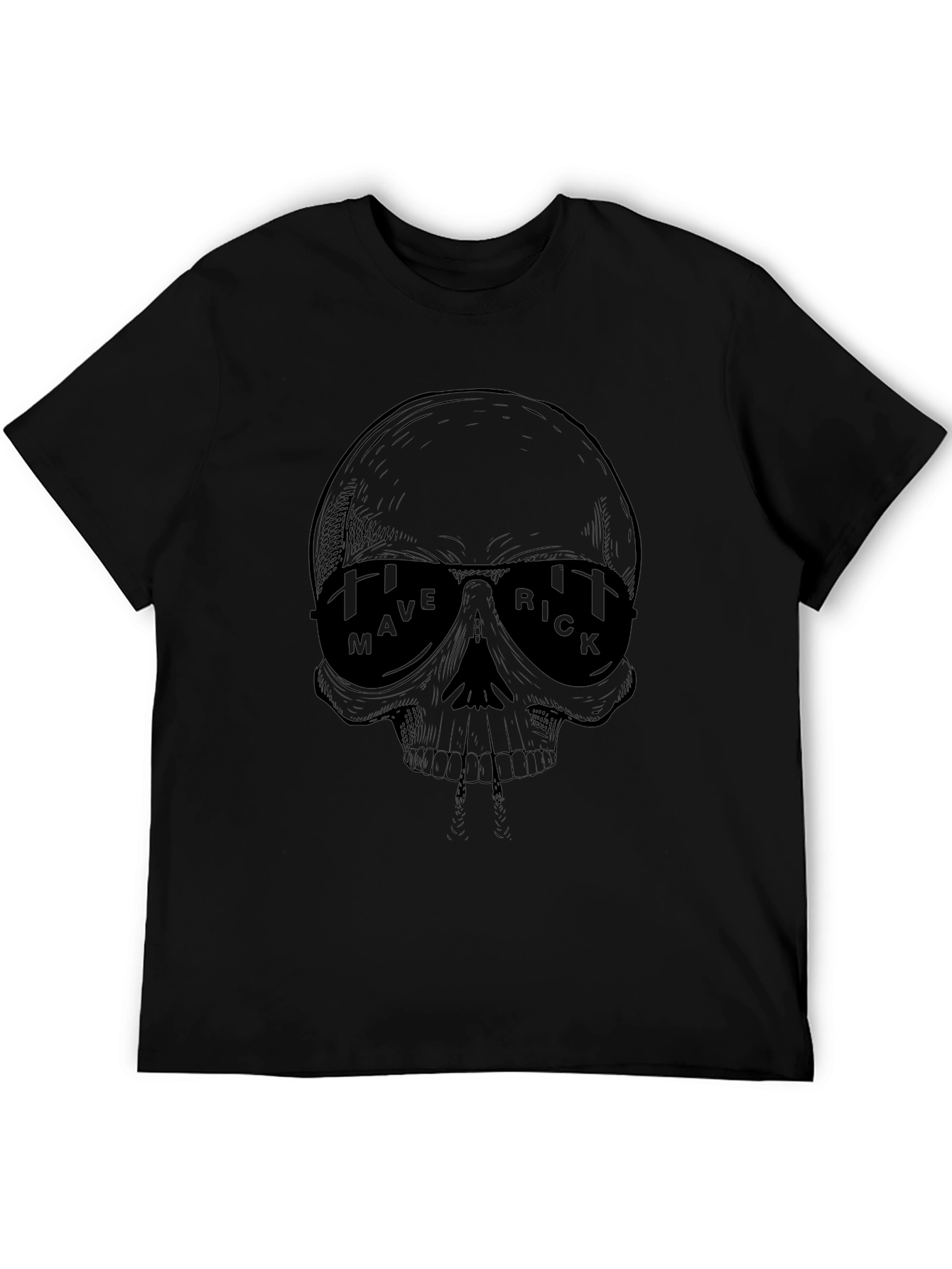Maverick Skull Graphic Black T-Shirt