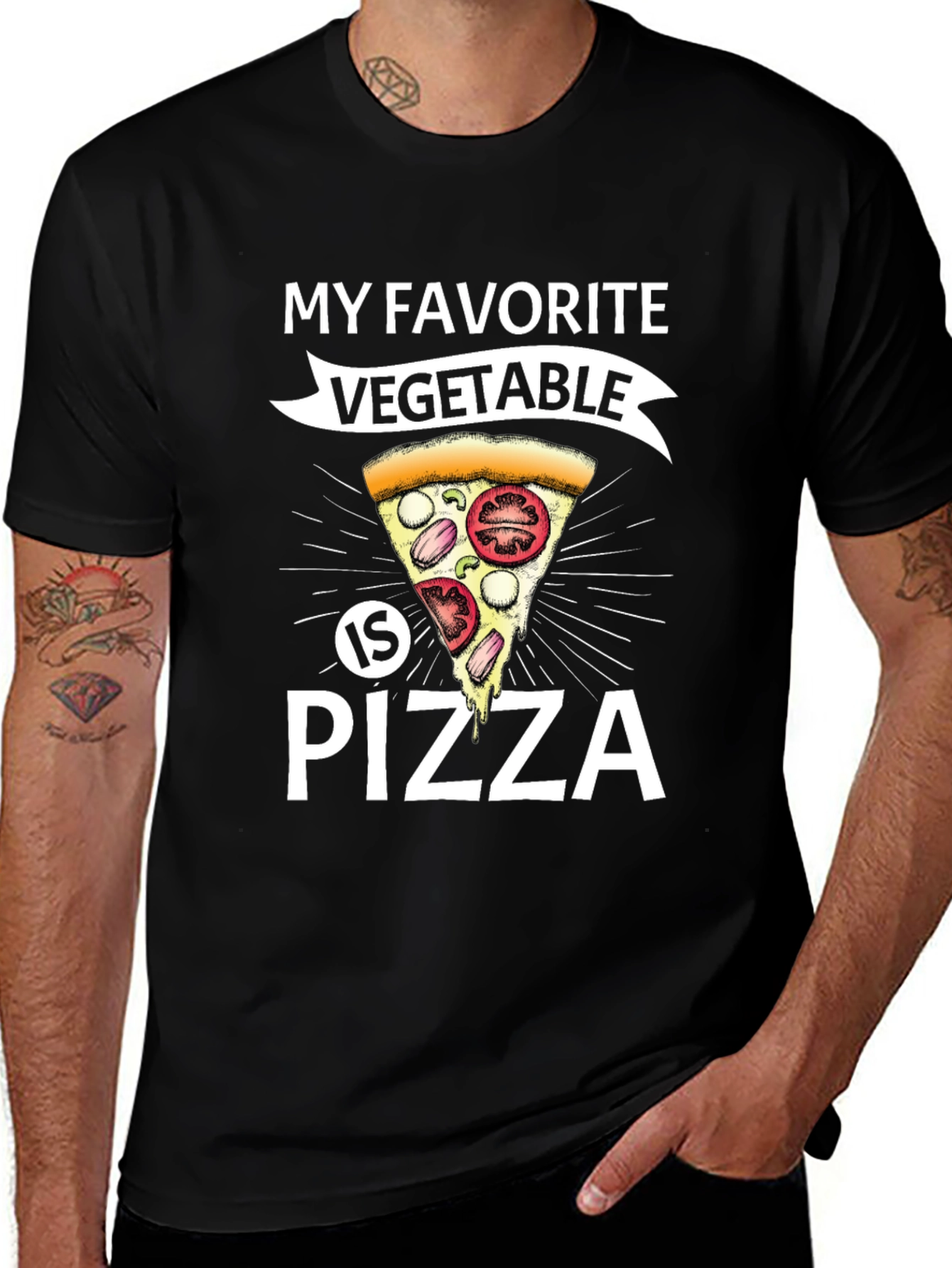 Funny Pizza Vegetable T-Shirt - Foodie Tee