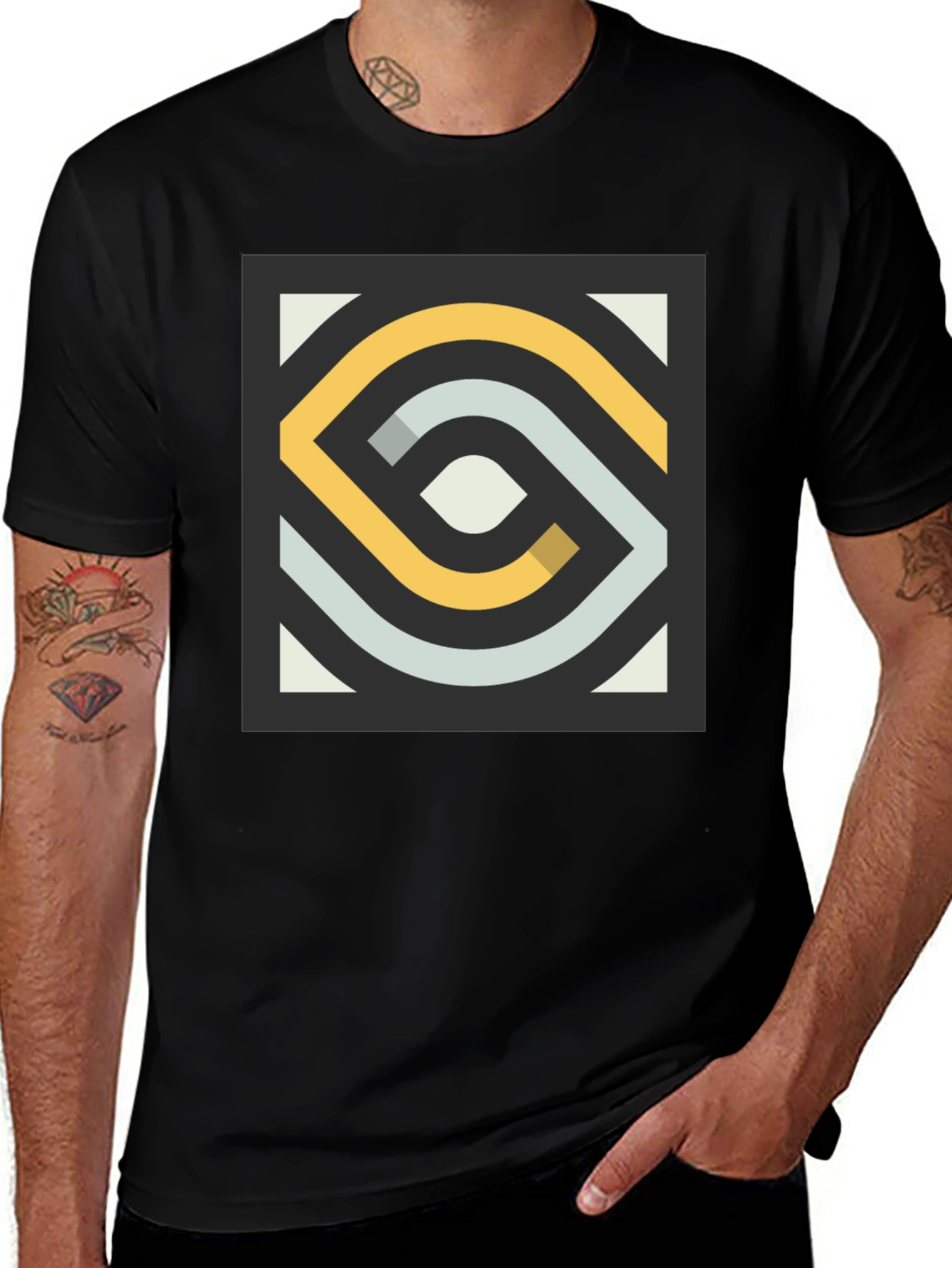 Abstract Geometric Pattern Tee - Modern Style