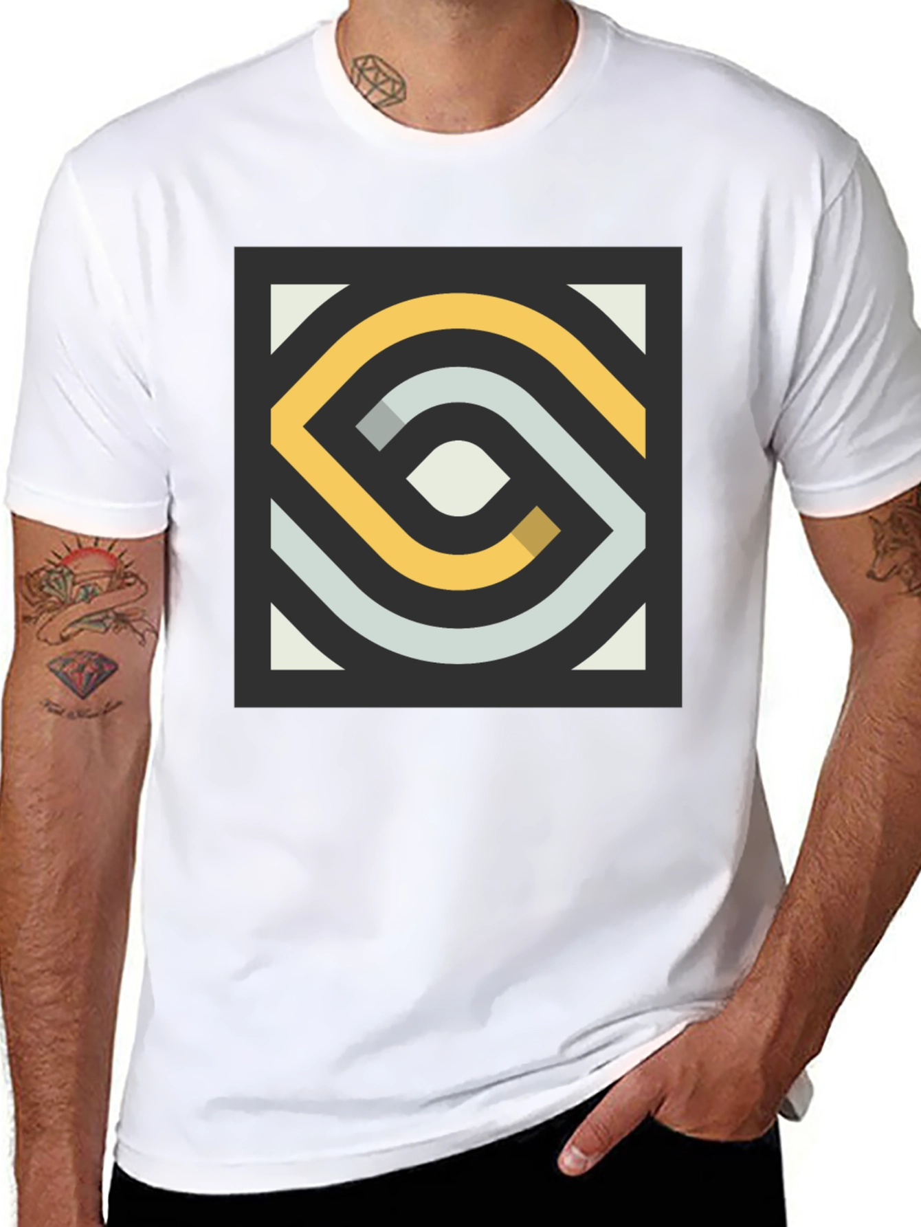 Abstract Geometric Pattern Tee - Modern Style