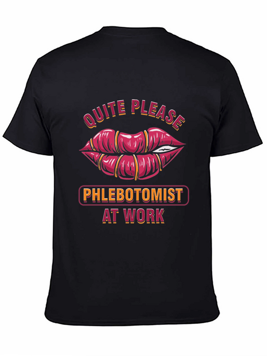 Phlebotomist at Work Funny Lips Graphic T-Shirt