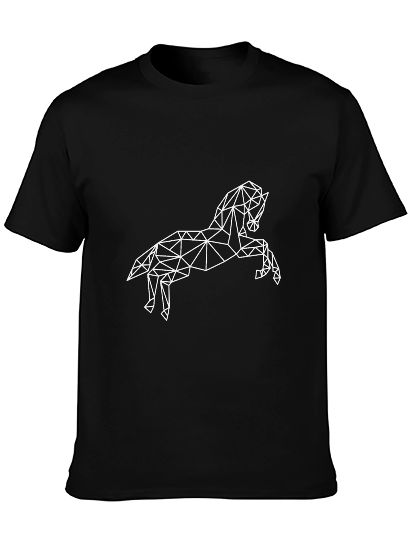 Geometric Horse Graphic Tee - Black