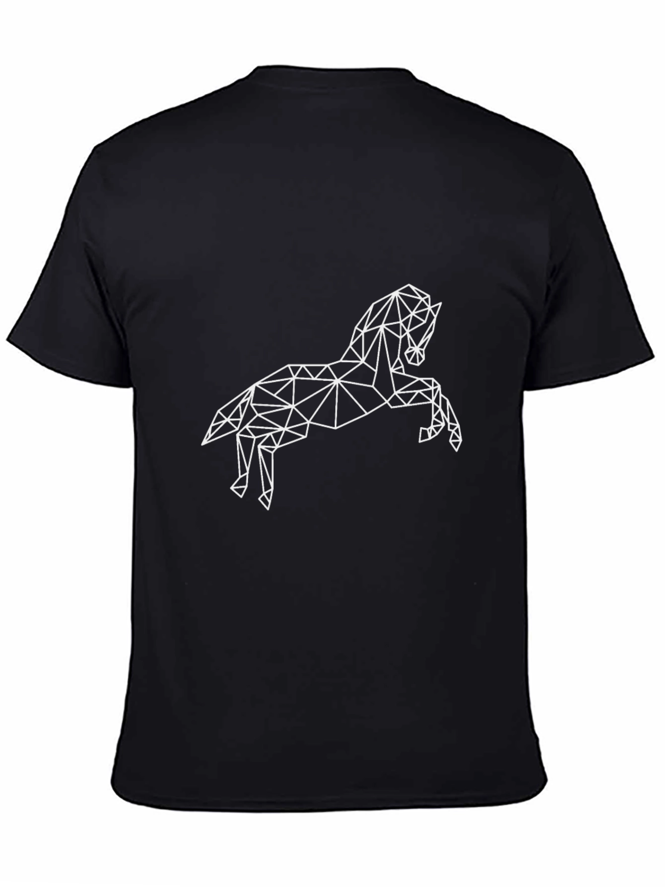 Geometric Horse Graphic Tee - Black