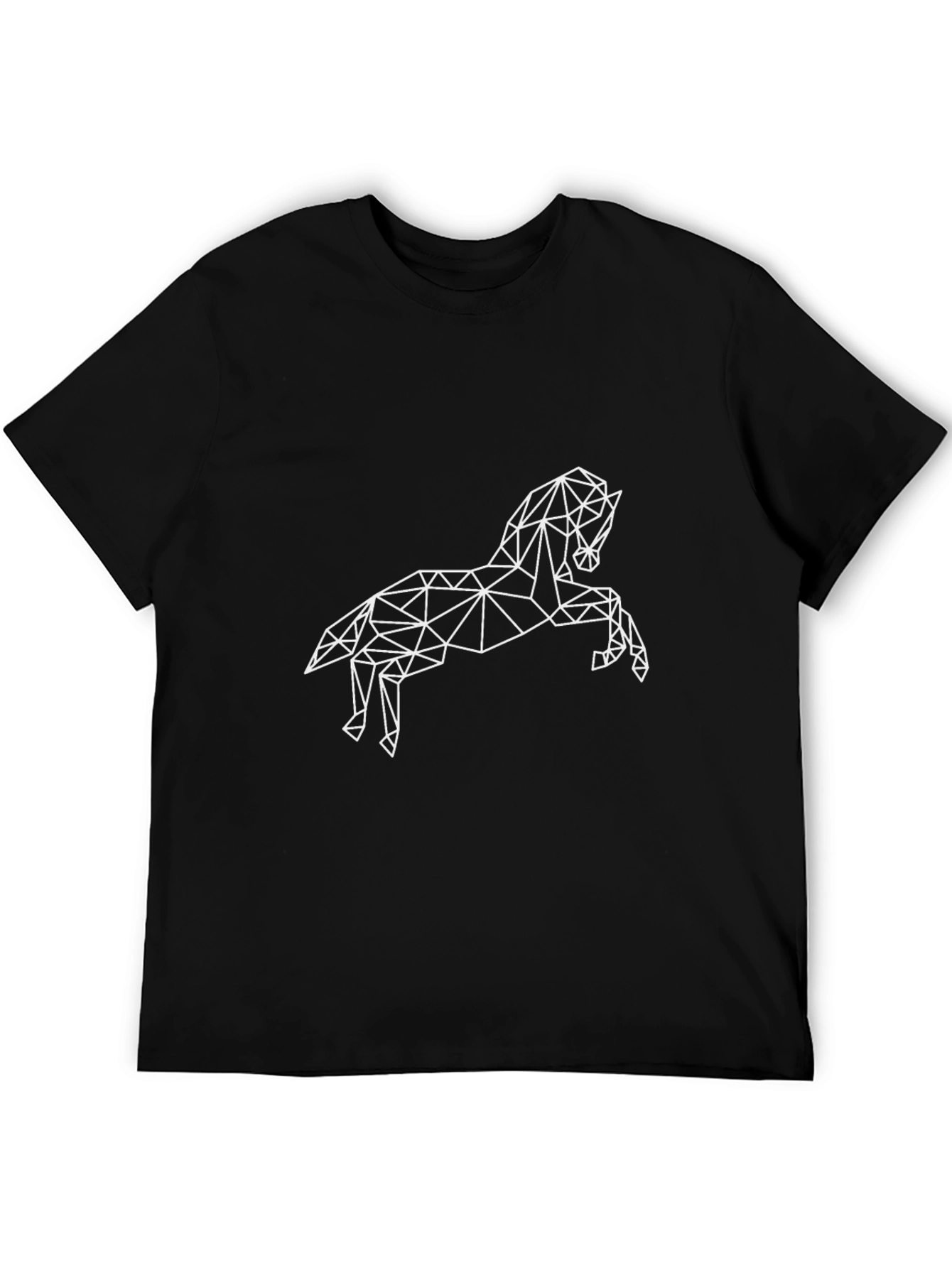 Geometric Horse Graphic Tee - Black