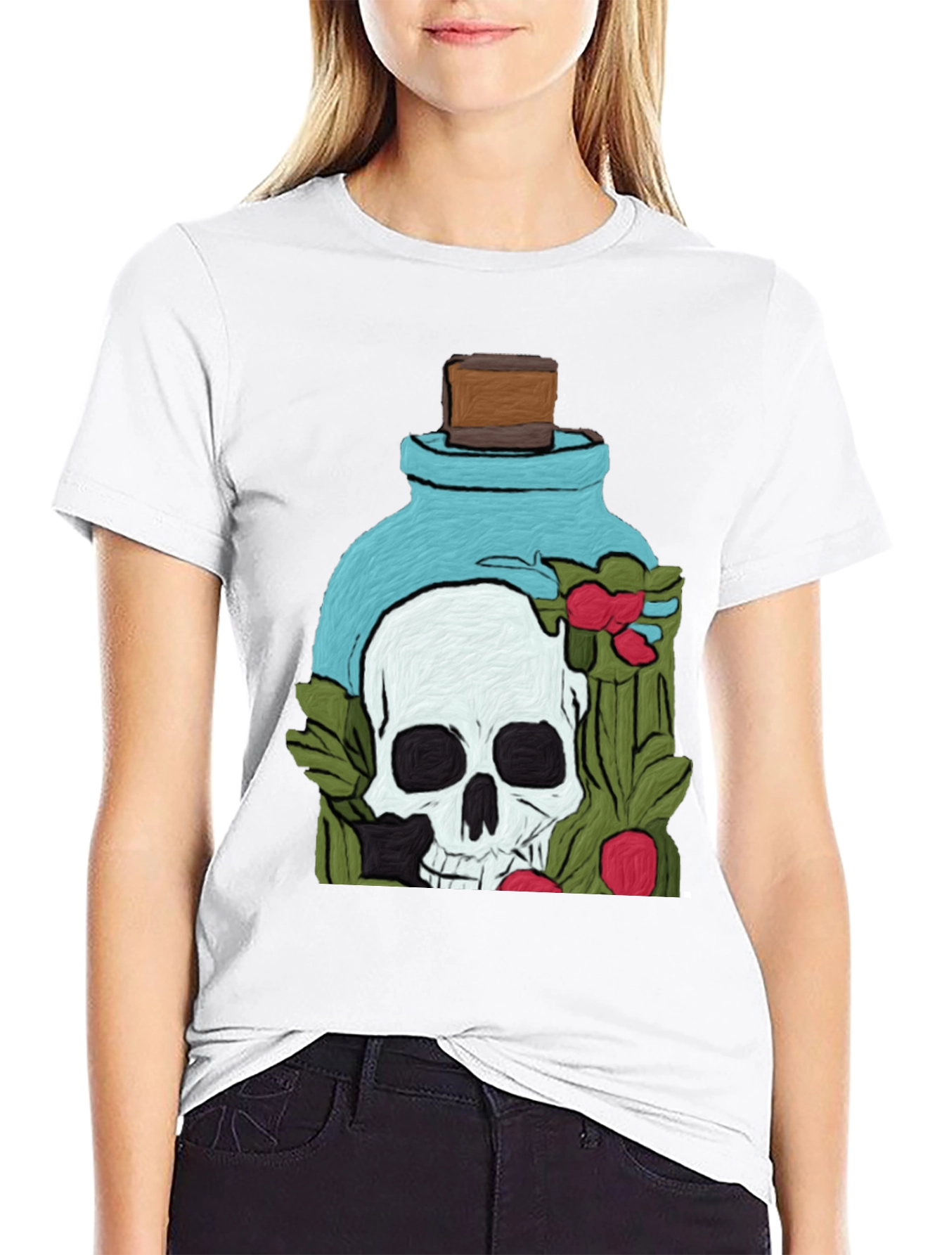 Skull Potion T-Shirt - Artistic Death Elixir Design