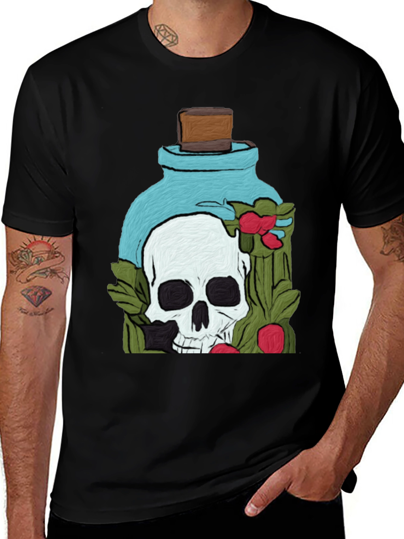 Skull Potion T-Shirt - Artistic Death Elixir Design