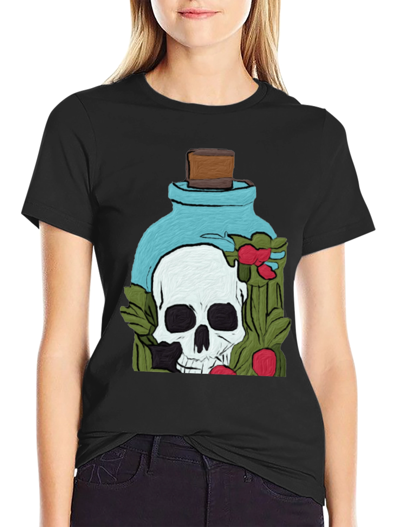 Skull Potion T-Shirt - Artistic Death Elixir Design