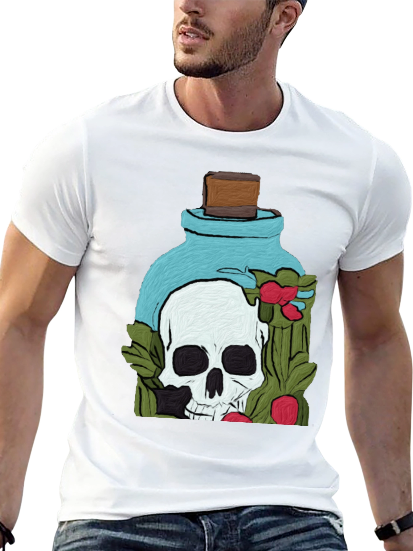 Skull Potion T-Shirt - Artistic Death Elixir Design