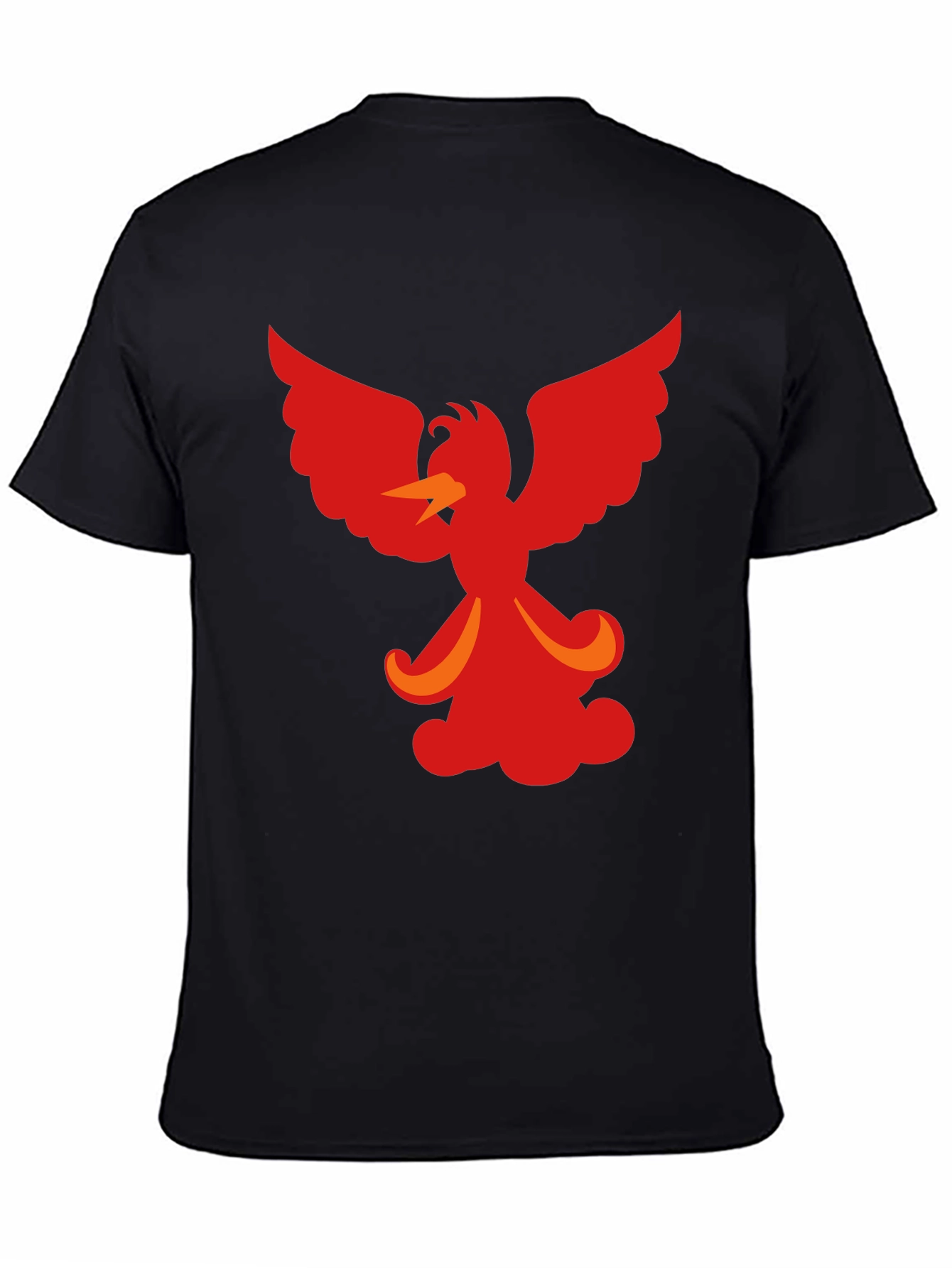 Fiery Phoenix Graphic Tee - Black Cotton Blend
