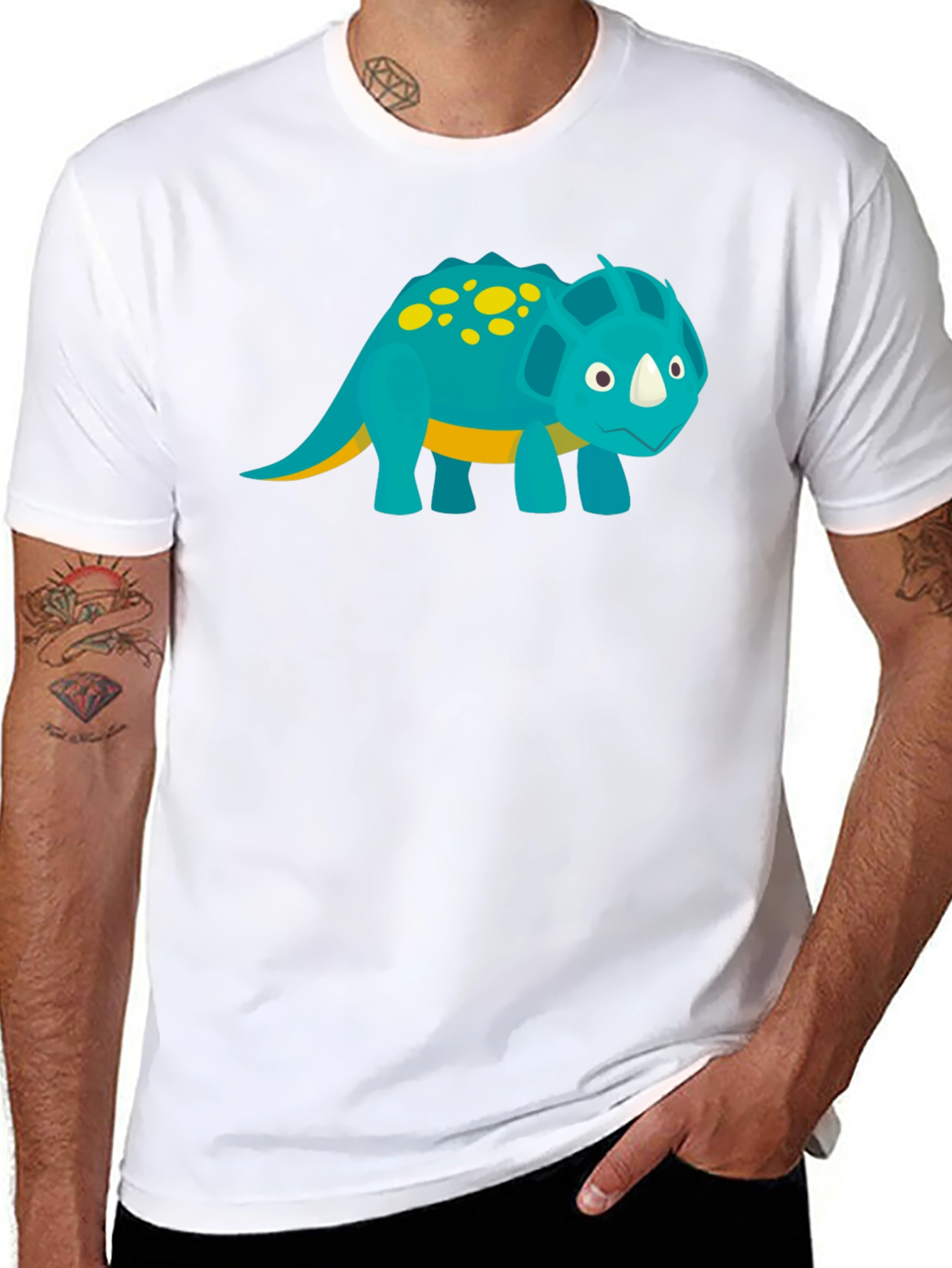 Dino Graphic Tee - Black Cotton T-Shirt