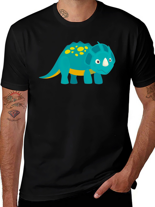 Dino Graphic Tee - Black Cotton T-Shirt