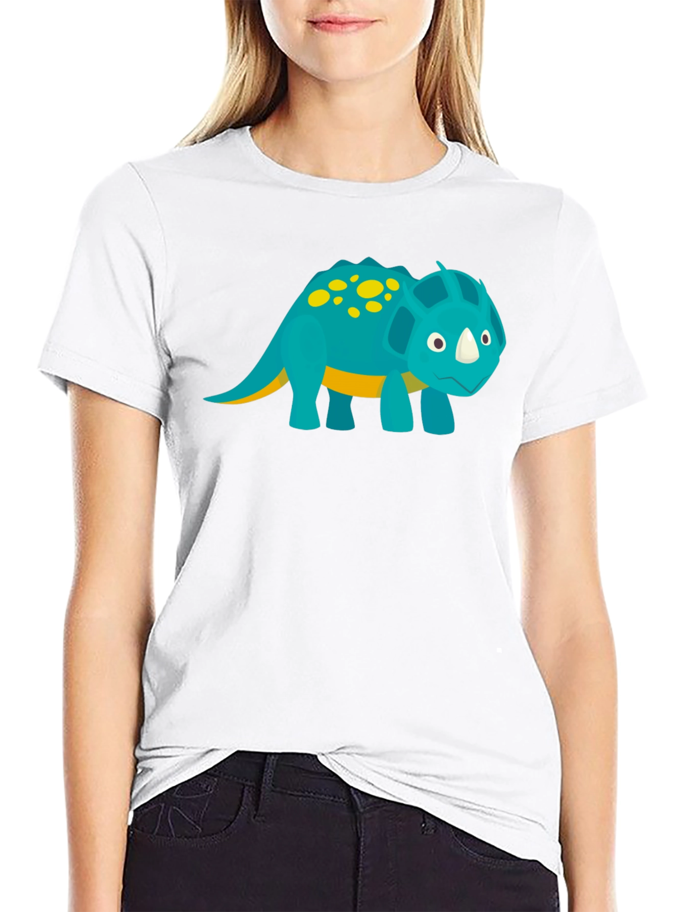 Dino Graphic Tee - Black Cotton T-Shirt