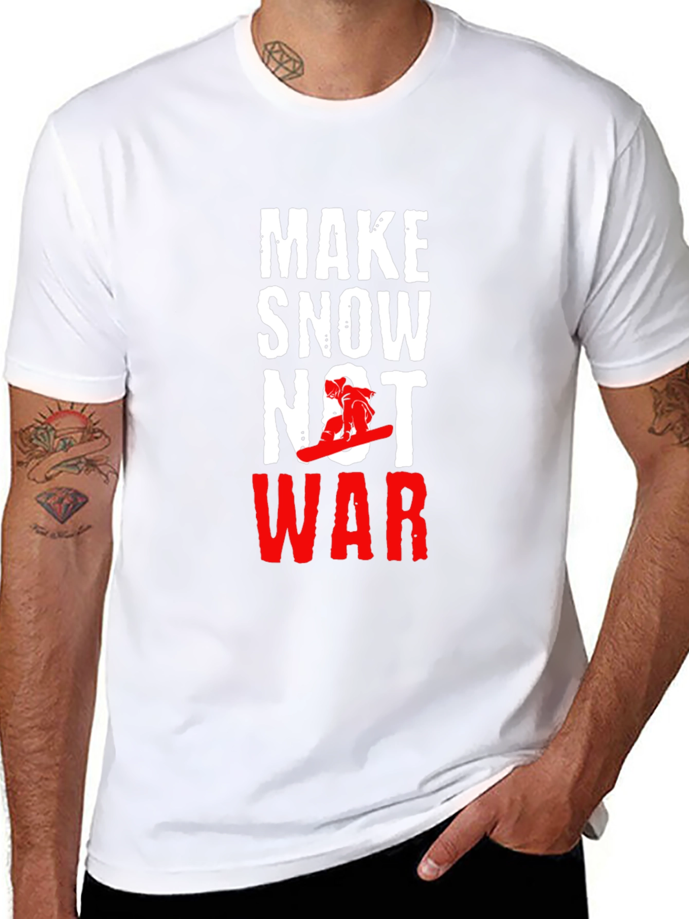 Make Snow Not War Black Graphic Tee